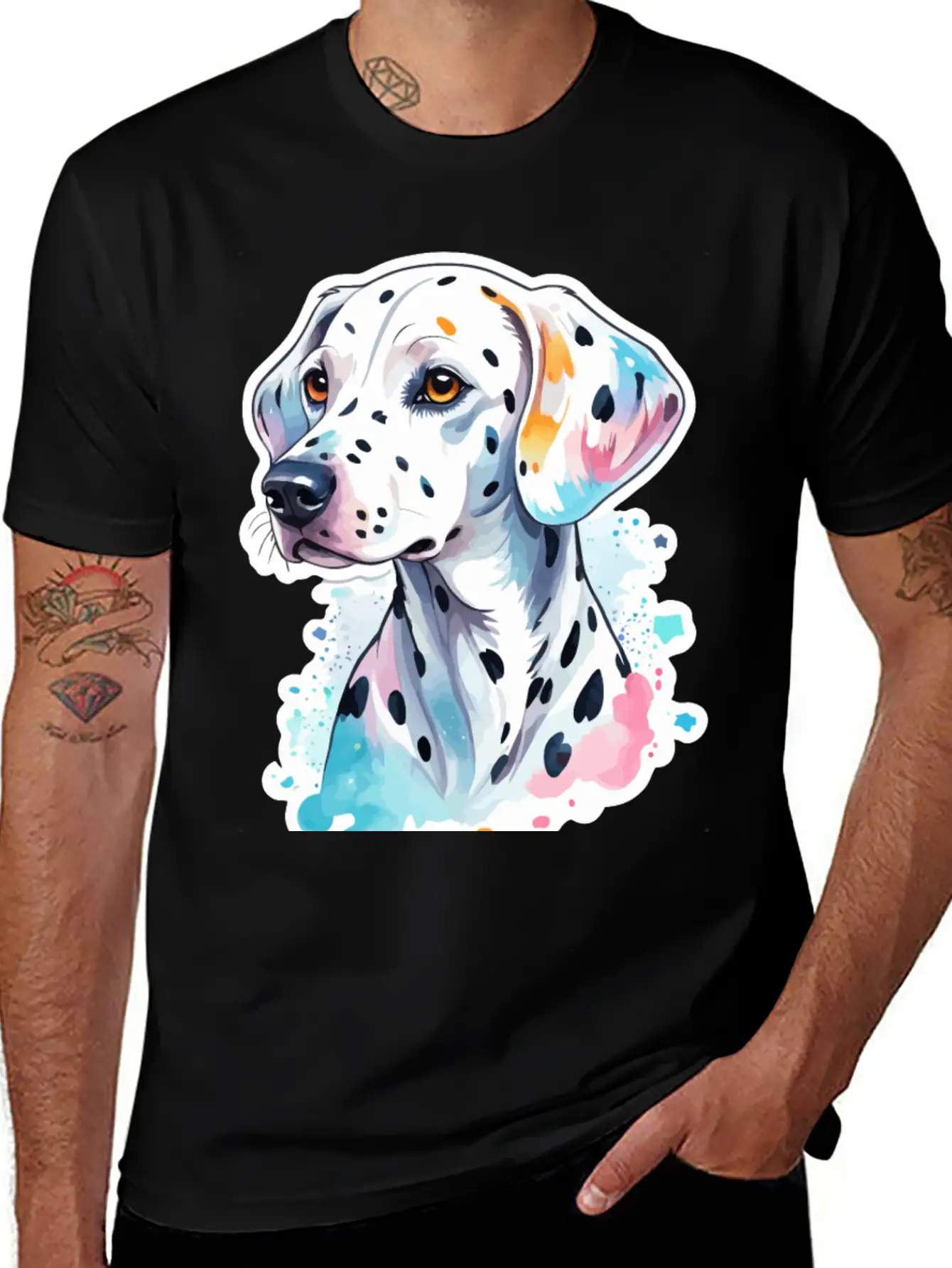 Dalmatian Dog Watercolor Basic Graphic T-Shirt – Daily Comfort In Soft Cotton