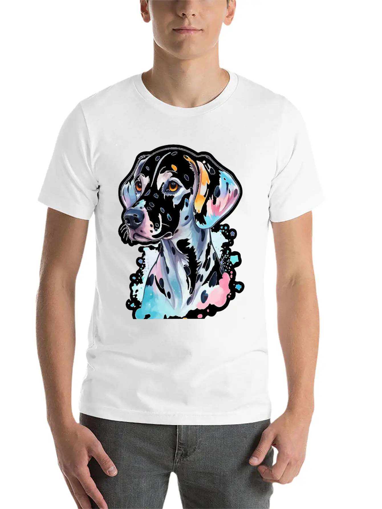 Dalmatian Dog Watercolor Basic Graphic T-Shirt – Daily Comfort In Soft Cotton