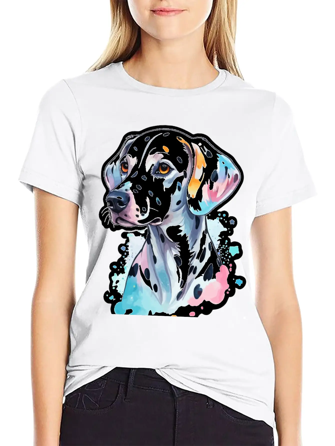 Dalmatian Dog Watercolor Basic Graphic T-Shirt – Daily Comfort In Soft Cotton
