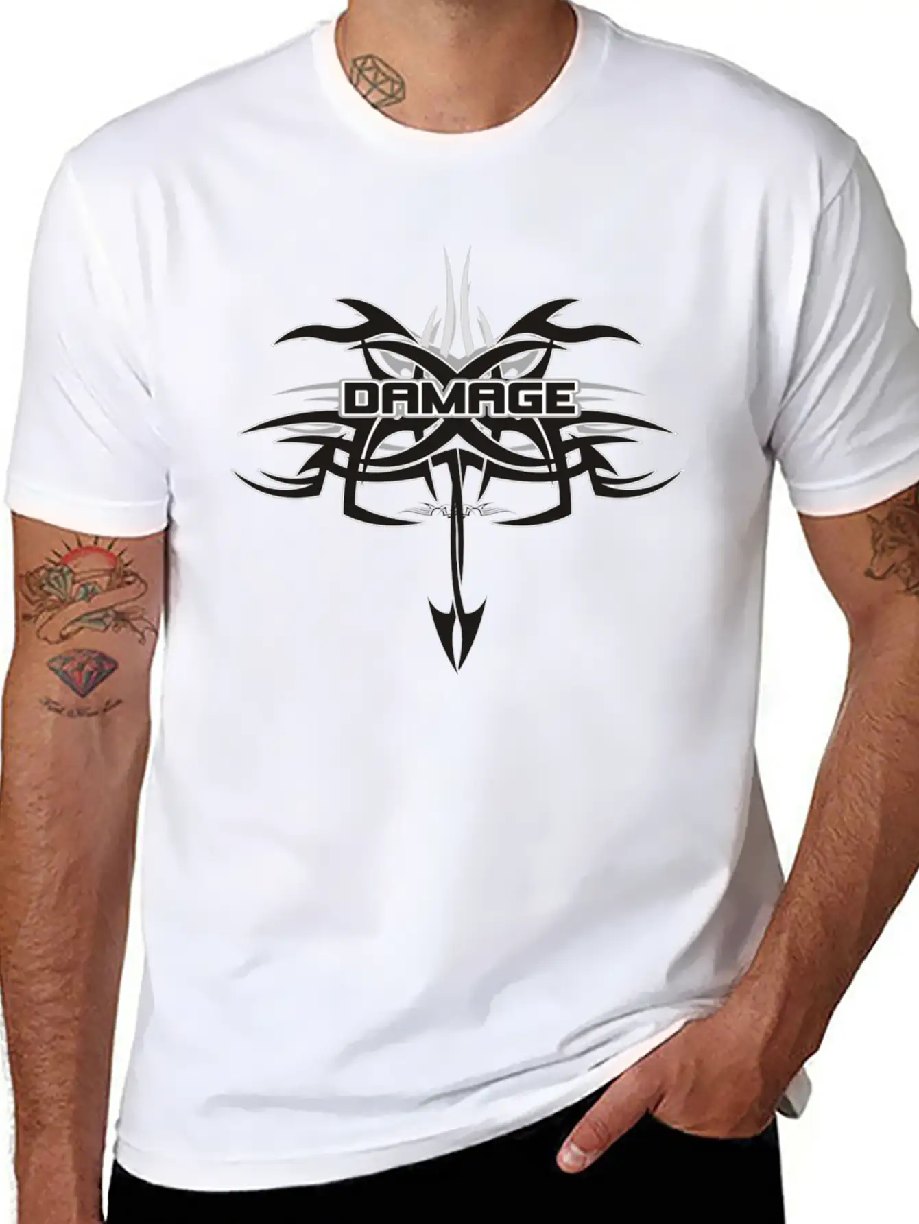 Damage Tribal 1 Unisex Short Sleeve Soft Cotton T-Shirt – Casual Everyday Wear