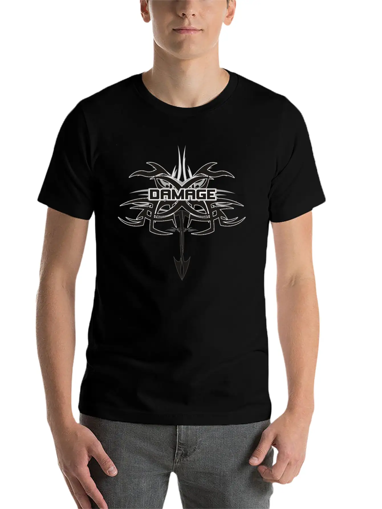 Damage Tribal 1 Unisex Short Sleeve Soft Cotton T-Shirt – Casual Everyday Wear