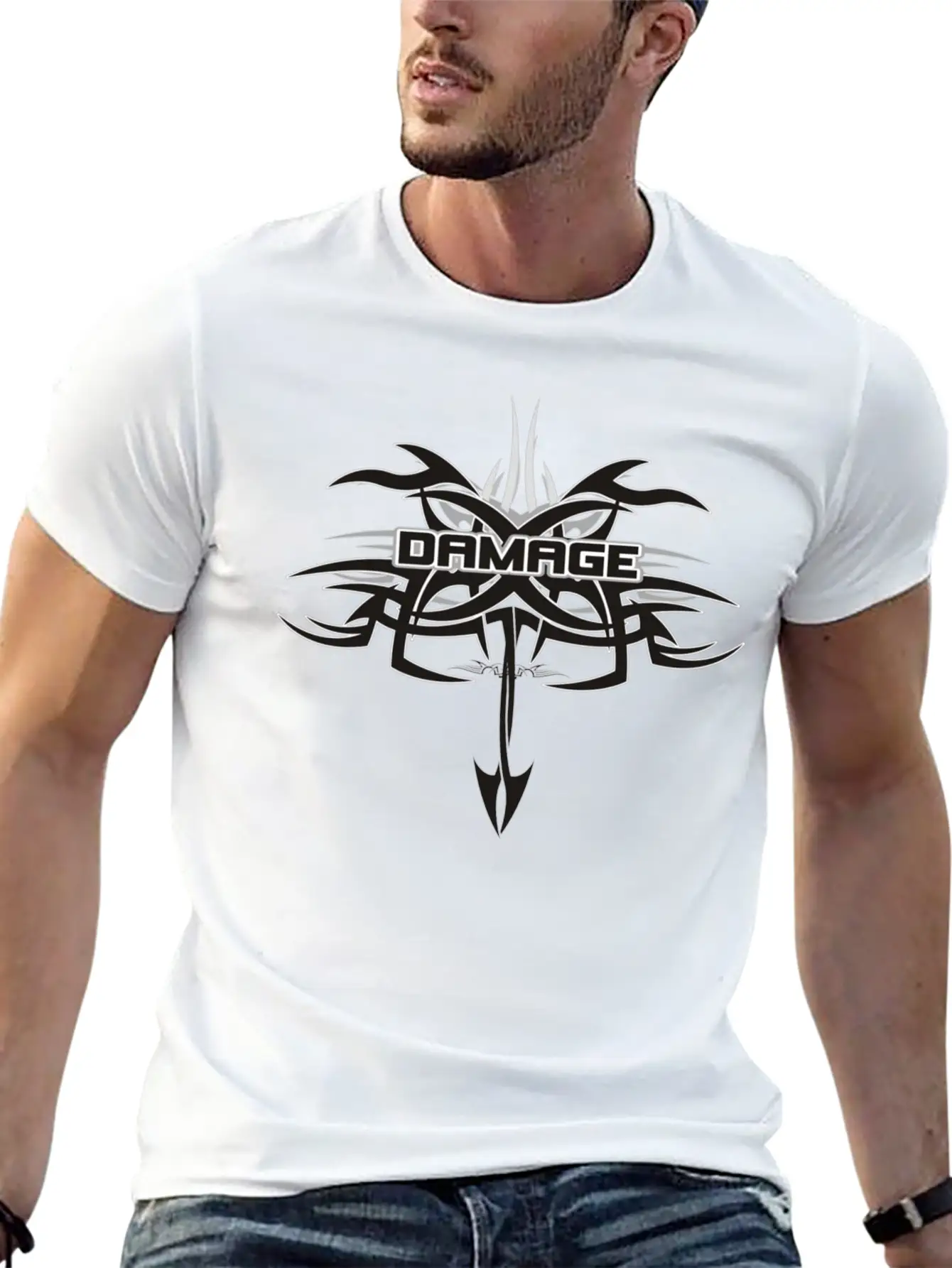 Damage Tribal 1 Unisex Short Sleeve Soft Cotton T-Shirt – Casual Everyday Wear