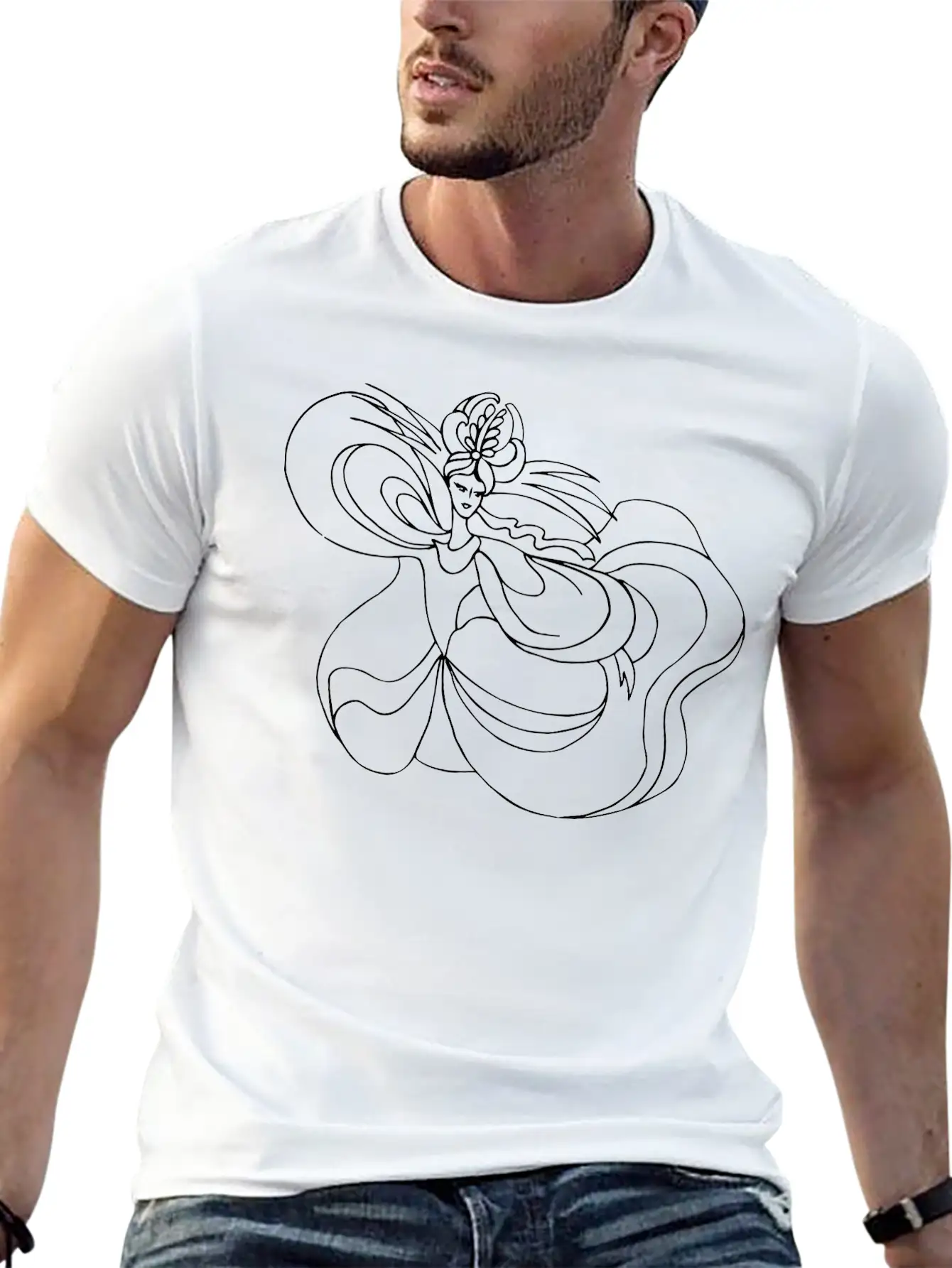 Dancer 31 Line Drawing Relaxed Everyday Tee – Lightweight And Durable Cotton