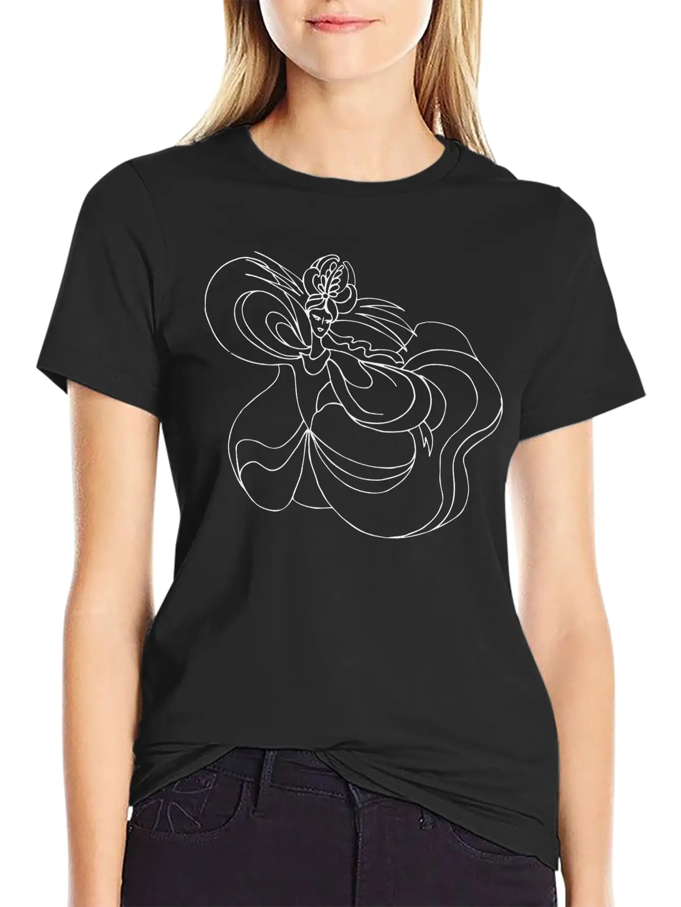 Dancer 31 Line Drawing Relaxed Everyday Tee – Lightweight And Durable Cotton