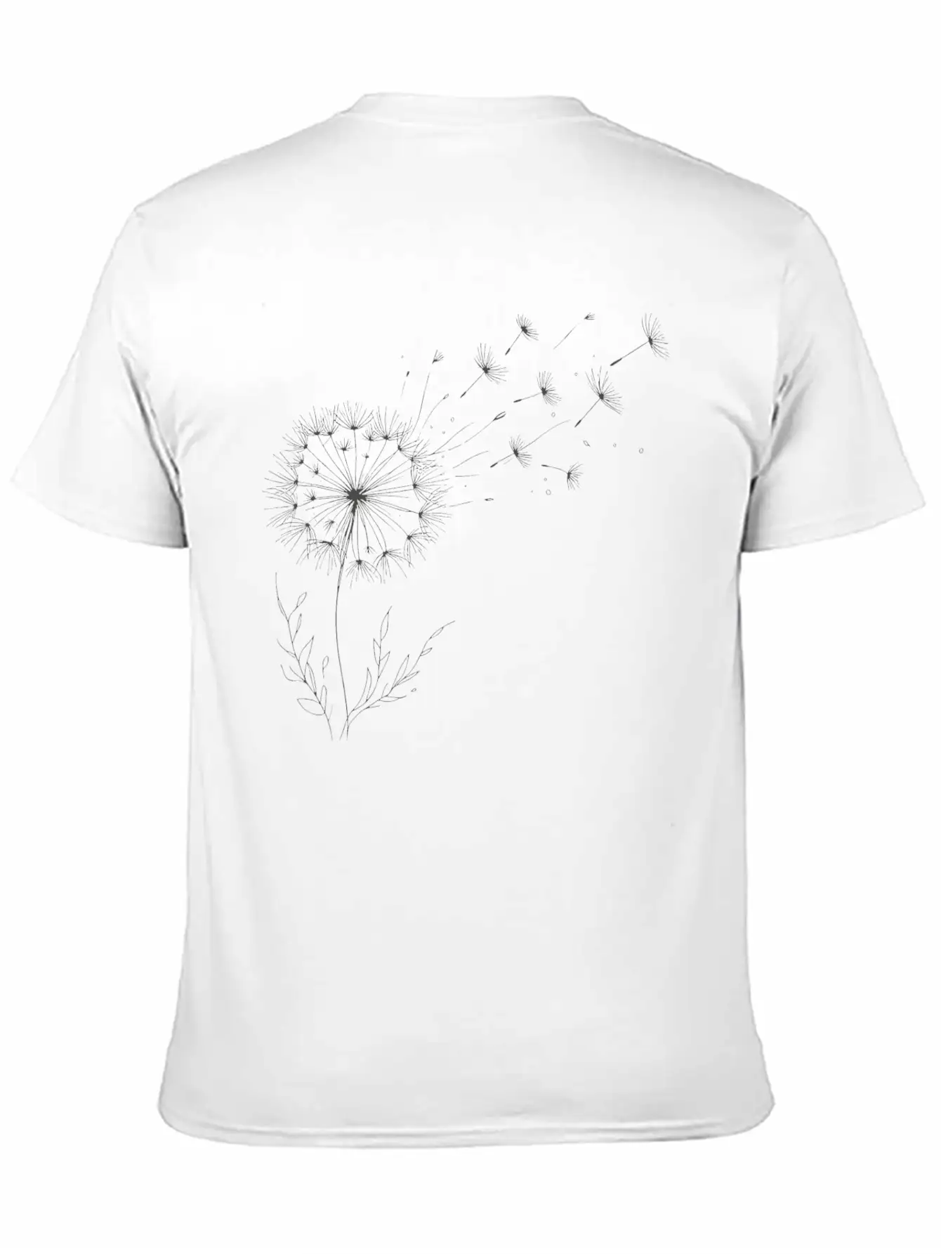 Dandelion Line Art Timeless Short Sleeve Tee – Comfy And Minimalist Design