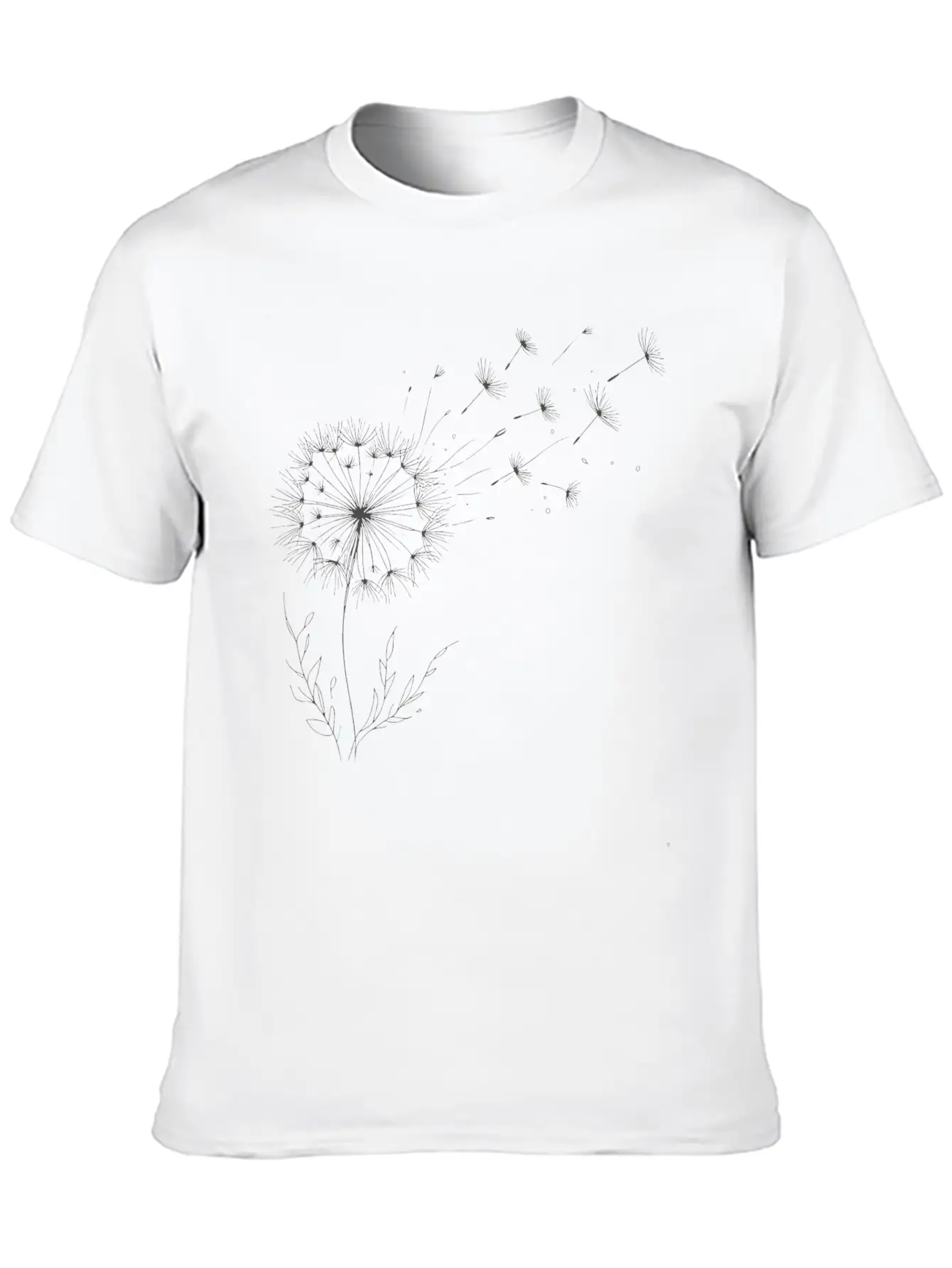 Dandelion Line Art Timeless Short Sleeve Tee – Comfy And Minimalist Design