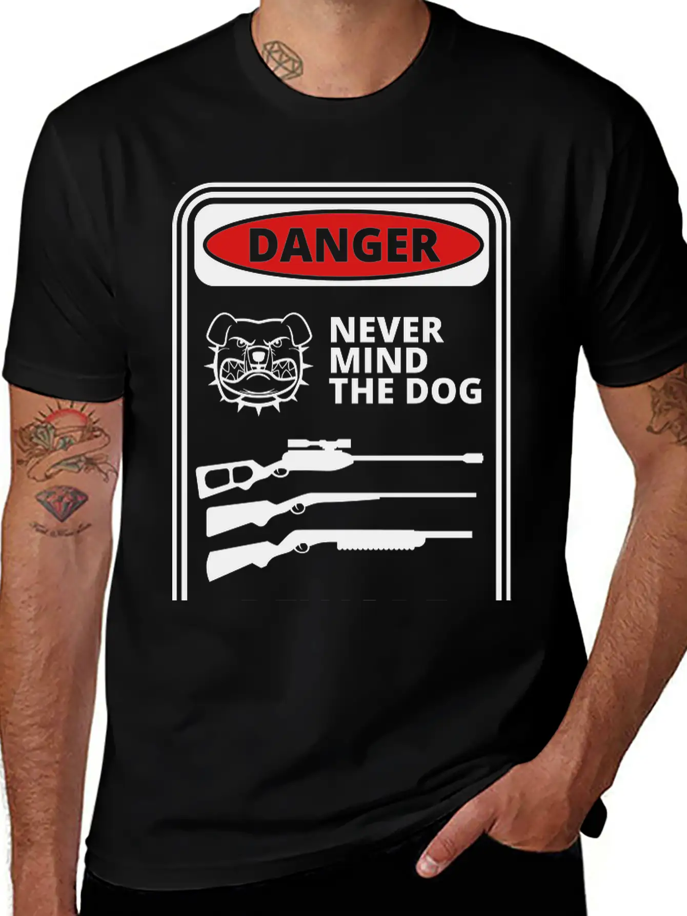 Danger Sign Unisex Short Sleeve Soft Cotton T-Shirt – Casual Everyday Wear