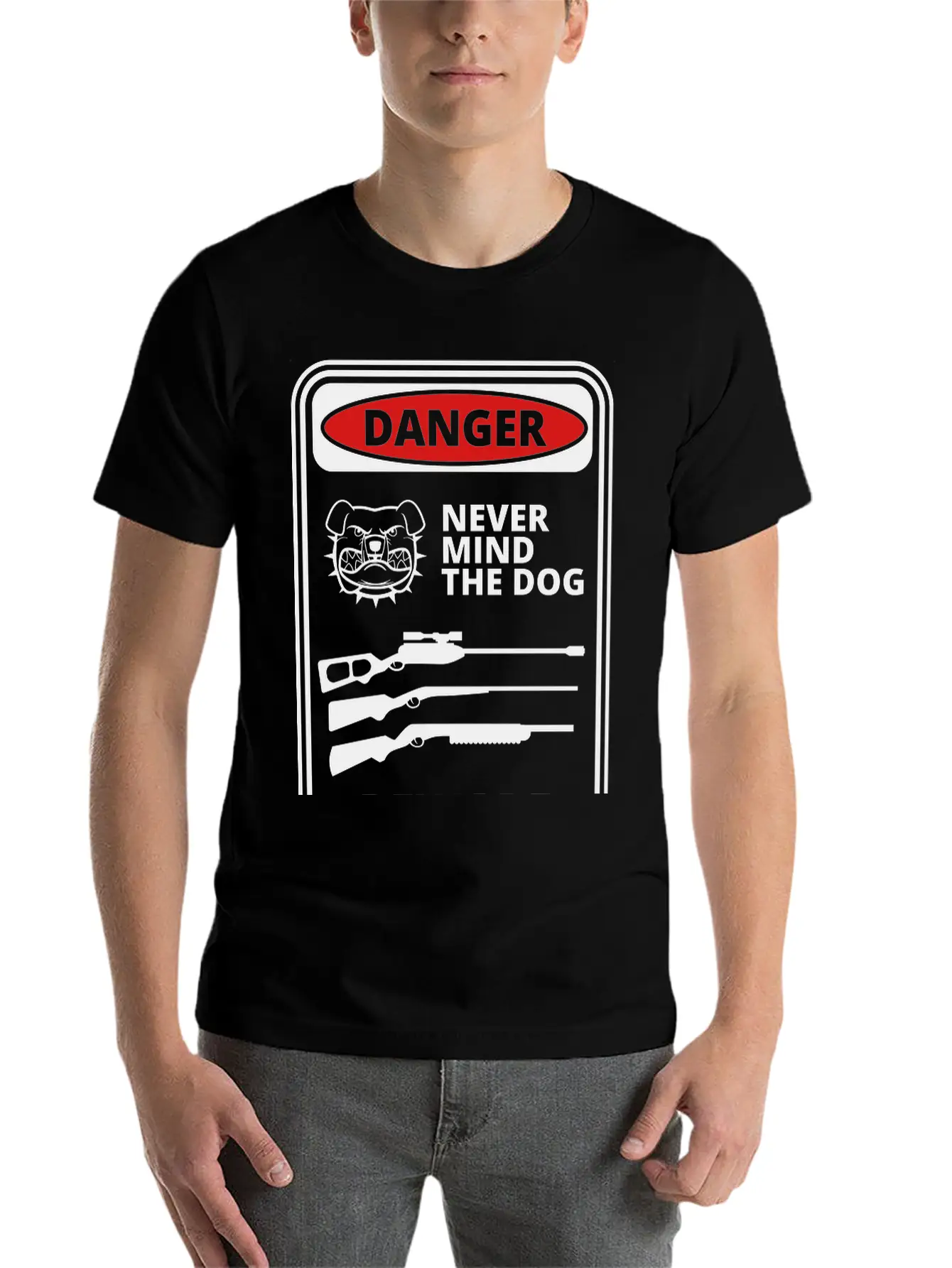 Danger Sign Unisex Short Sleeve Soft Cotton T-Shirt – Casual Everyday Wear