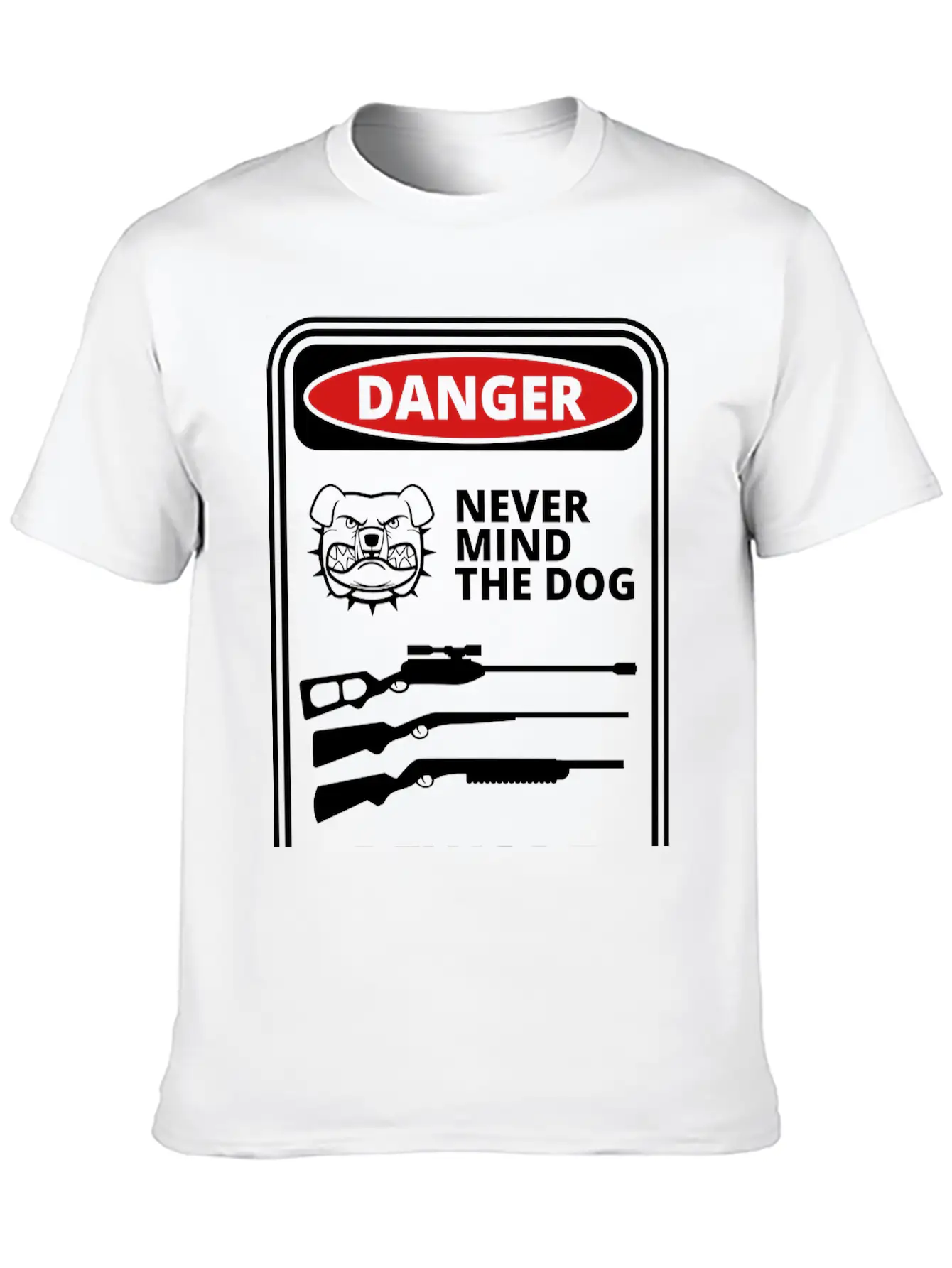 Danger Sign Unisex Short Sleeve Soft Cotton T-Shirt – Casual Everyday Wear