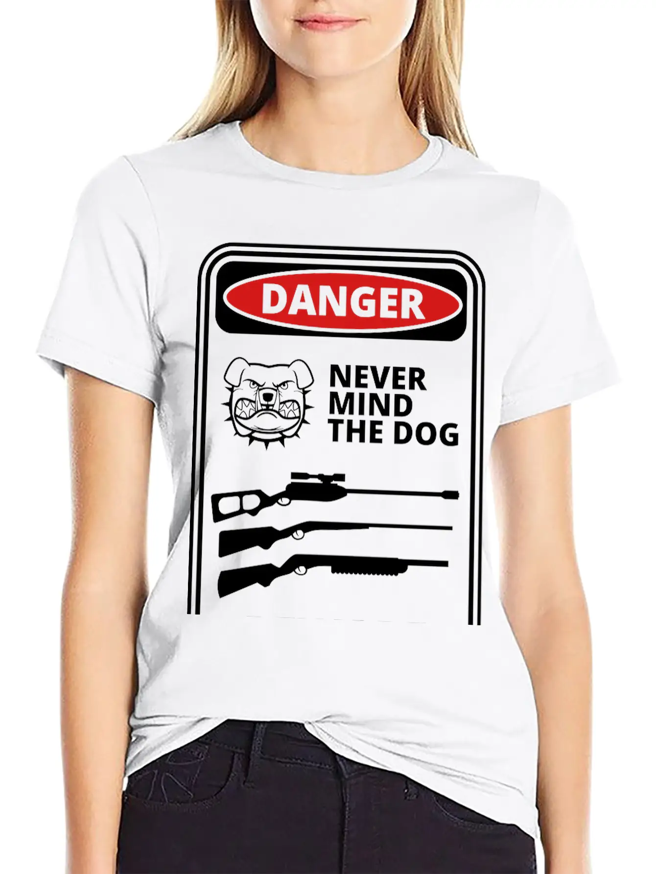 Danger Sign Unisex Short Sleeve Soft Cotton T-Shirt – Casual Everyday Wear