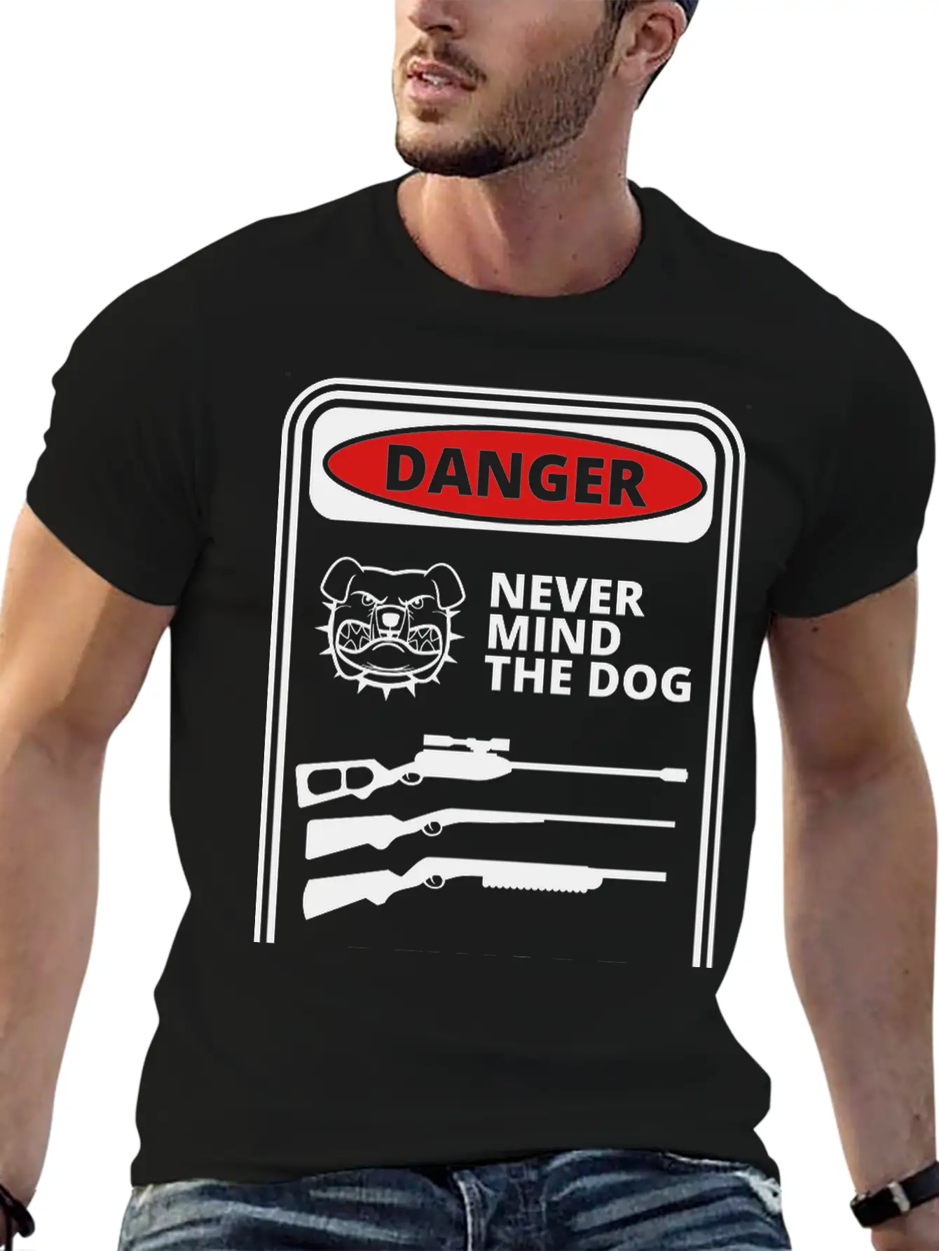 Danger Sign Unisex Short Sleeve Soft Cotton T-Shirt – Casual Everyday Wear