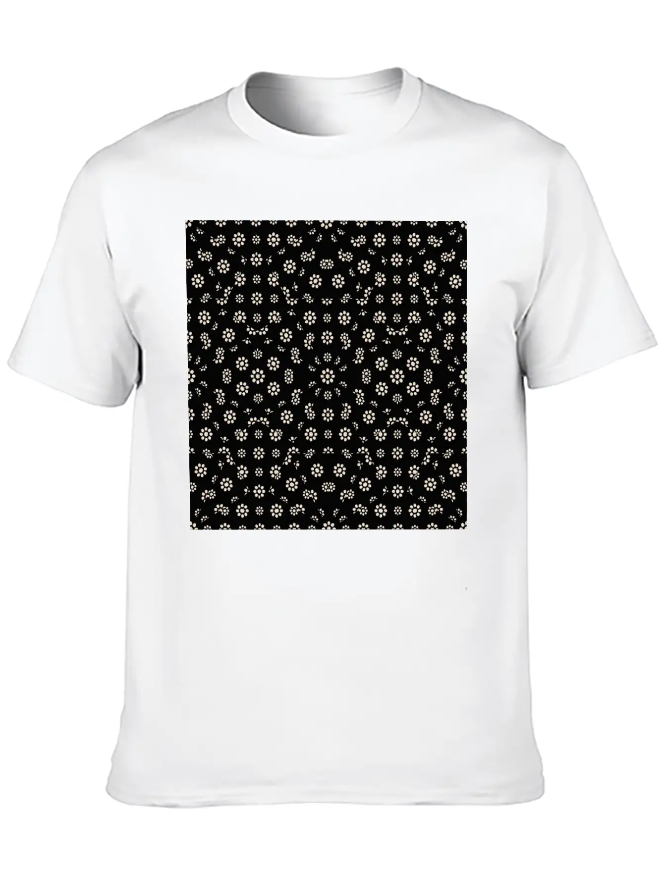 Dark Ditsy Floral Pattern Timeless Short Sleeve Tee – Comfy And Minimalist Design