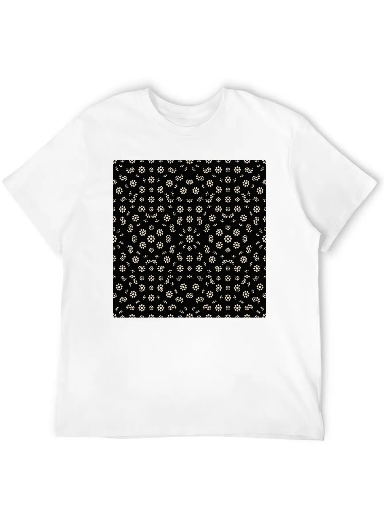 Dark Ditsy Floral Pattern Timeless Short Sleeve Tee – Comfy And Minimalist Design