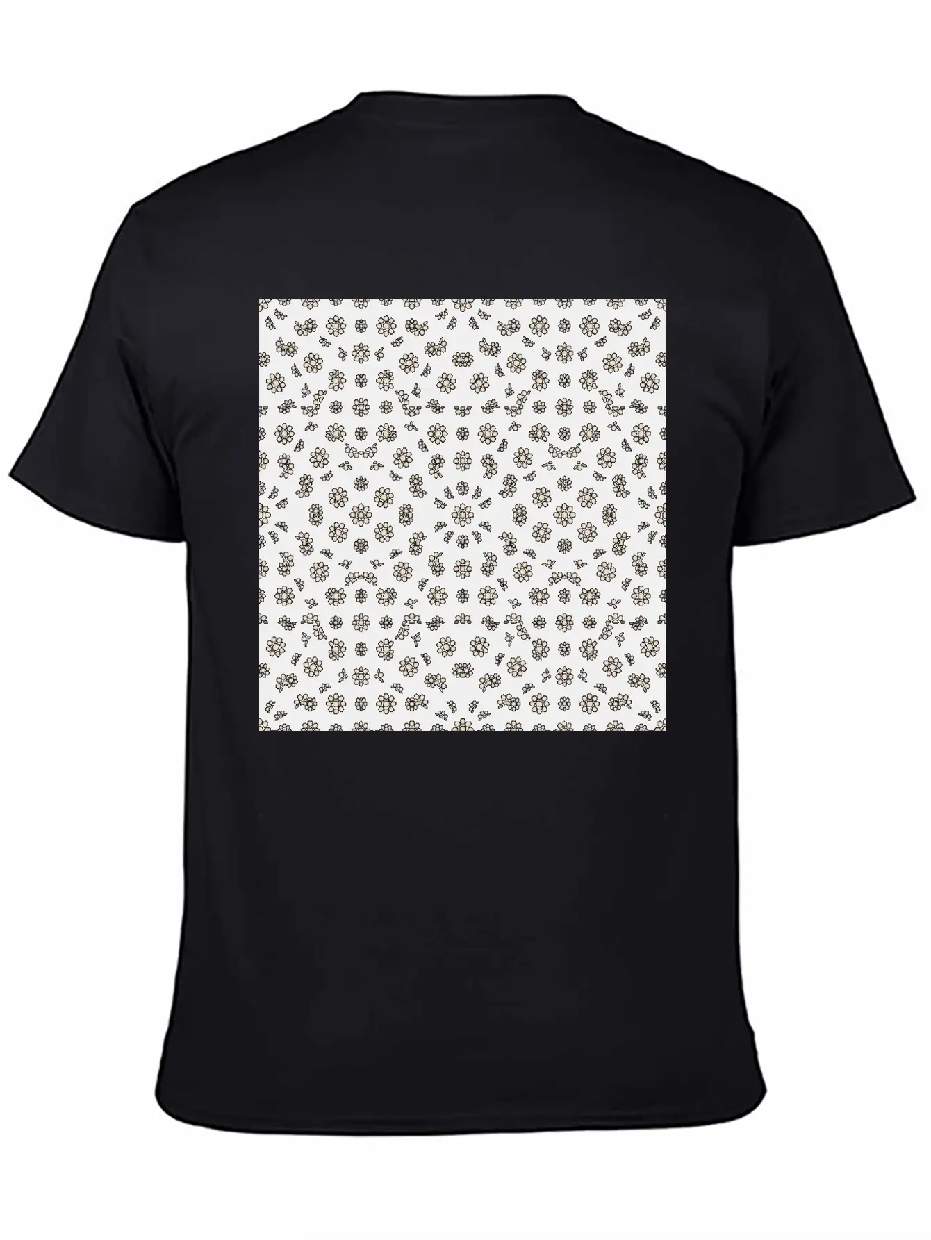 Dark Ditsy Floral Pattern Timeless Short Sleeve Tee – Comfy And Minimalist Design