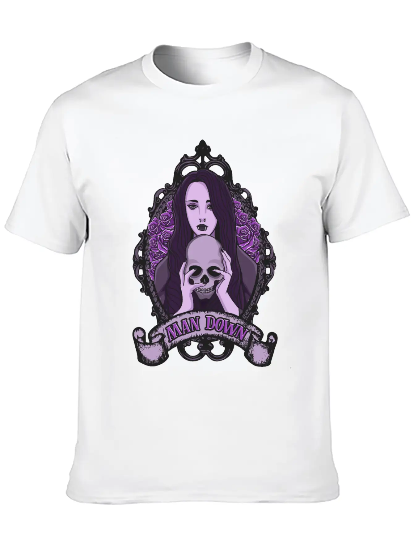 Dark Goth Man Down Vampire Girl Nose Ring Essential Unisex Summer Tee – Soft Cotton Casual Fit