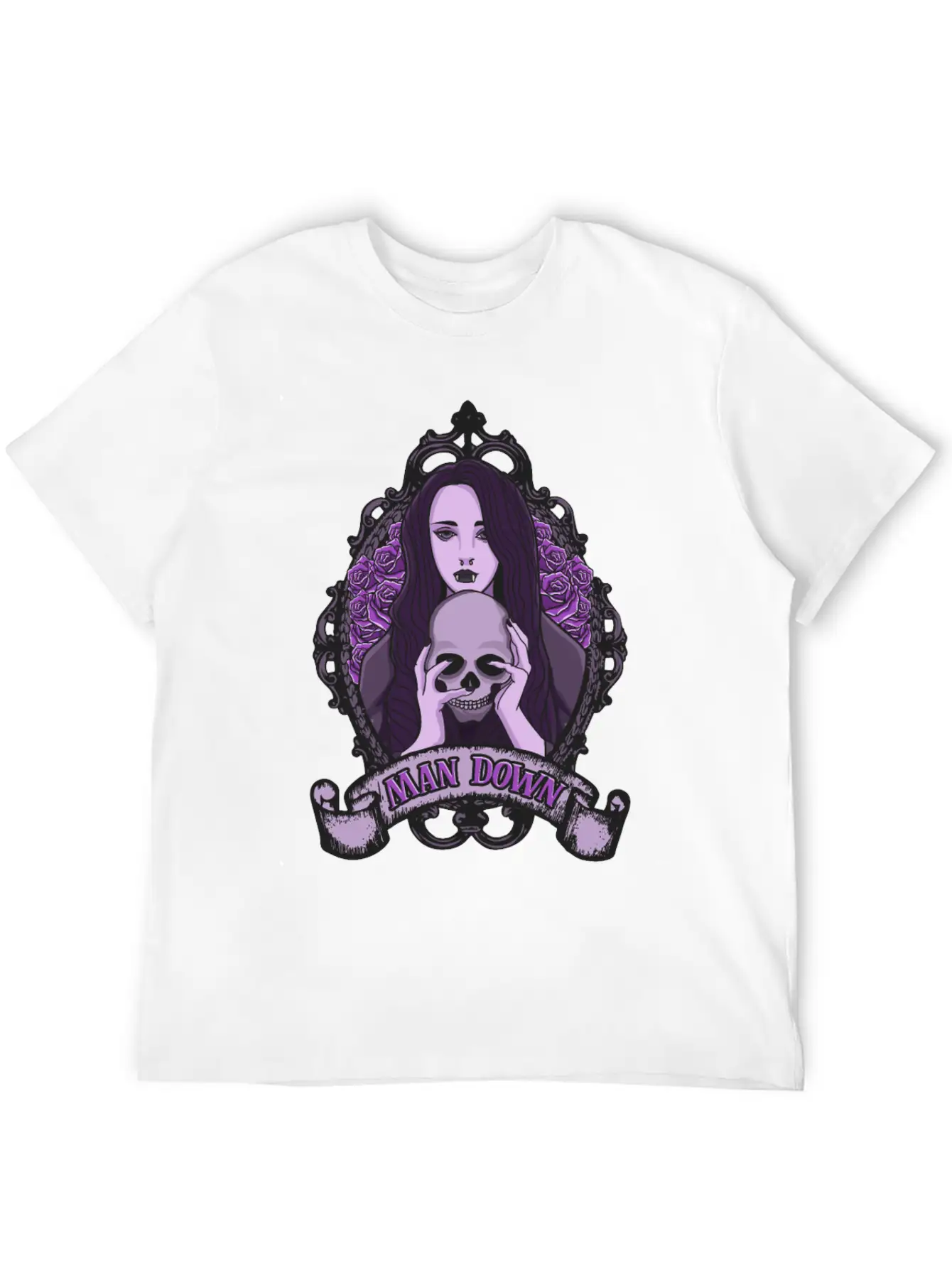 Dark Goth Man Down Vampire Girl Nose Ring Essential Unisex Summer Tee – Soft Cotton Casual Fit