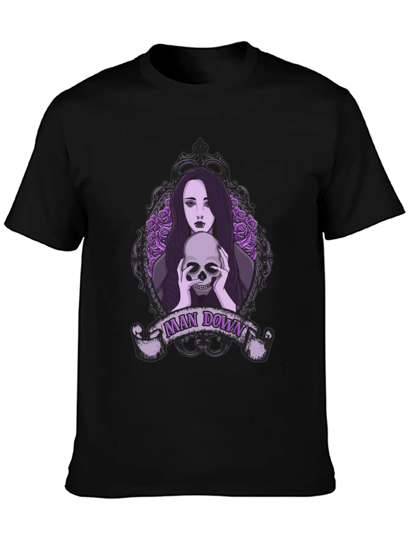 Dark Goth Man Down Vampire Girl Nose Ring Essential Unisex Summer Tee – Soft Cotton Casual Fit