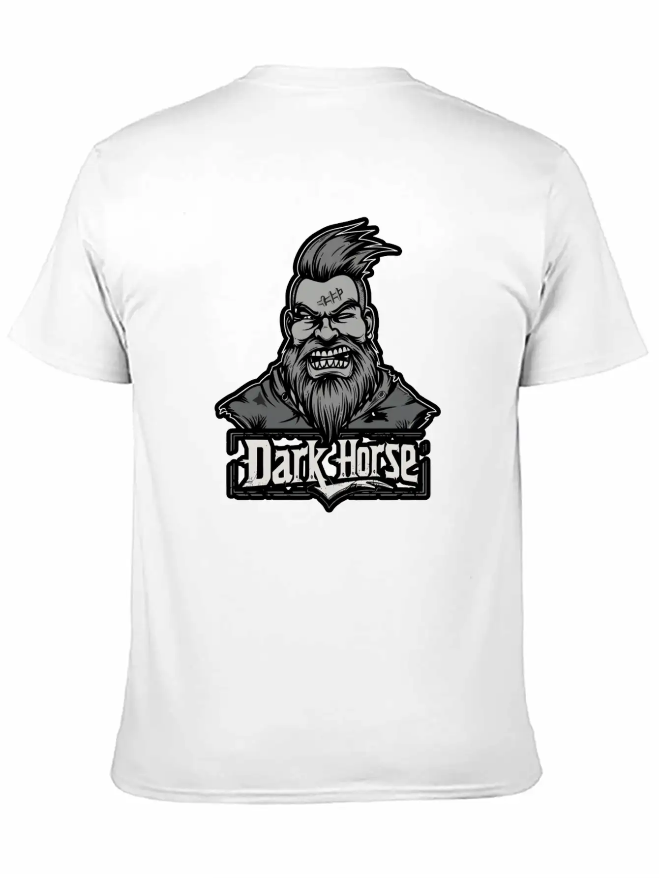 Dark Horse Logo With Bearded Man With Mohawk #1 Stylish Everyday T-Shirt – Unisex Basic Cotton Tee