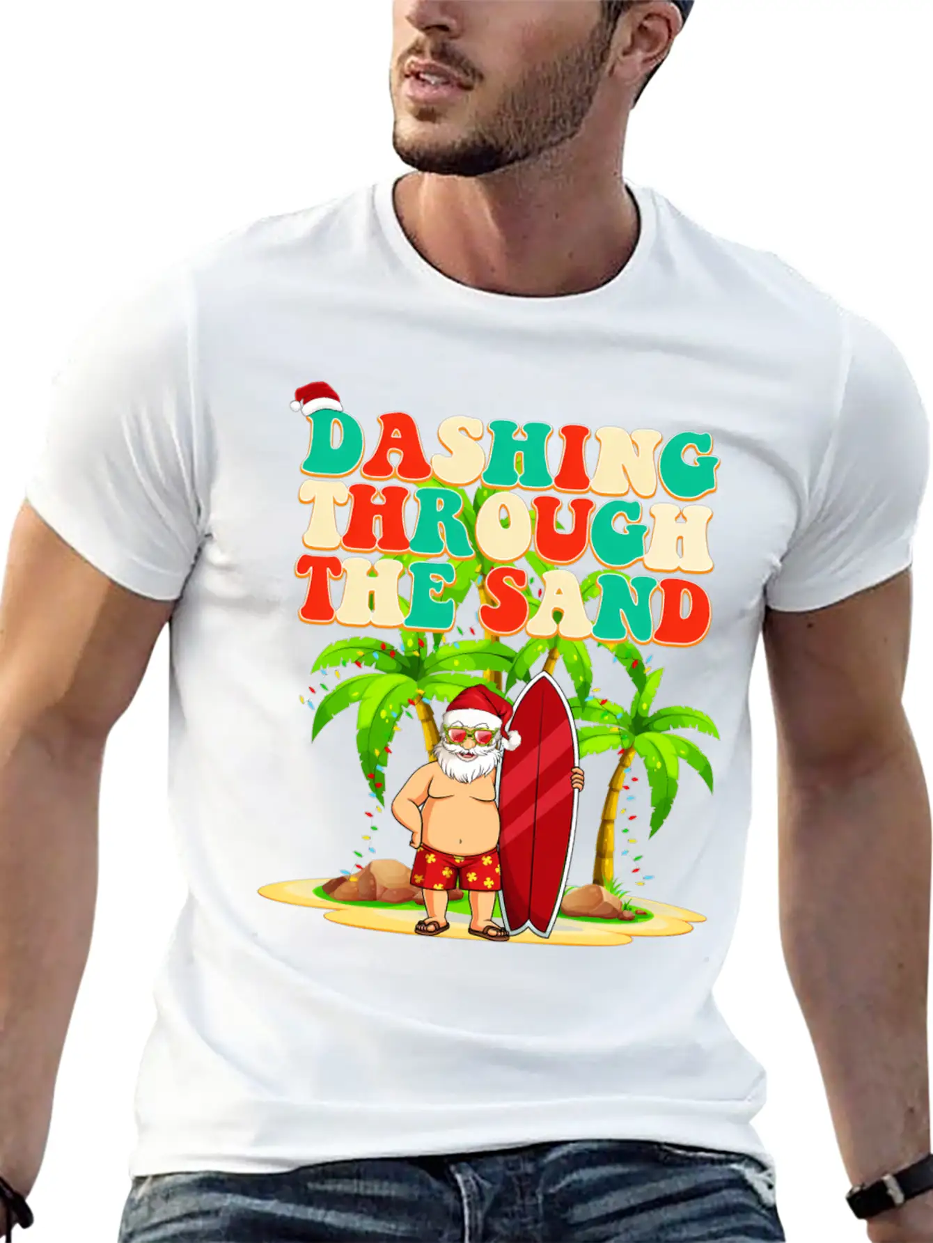 Dashing Through The Sand In July Unisex Short Sleeve Soft Cotton T-Shirt – Casual Everyday Wear