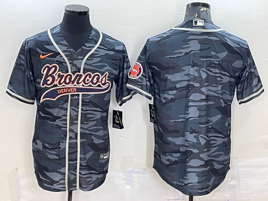 Men's Denver Broncos Grey Camouflage Blank Jerseys