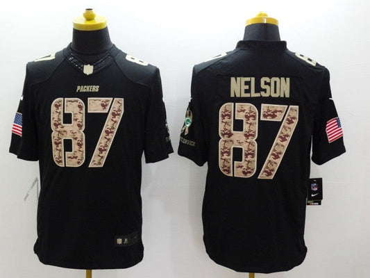 Men's Green Bay Packers Jordy Nelson #87 Black Game Jerseys