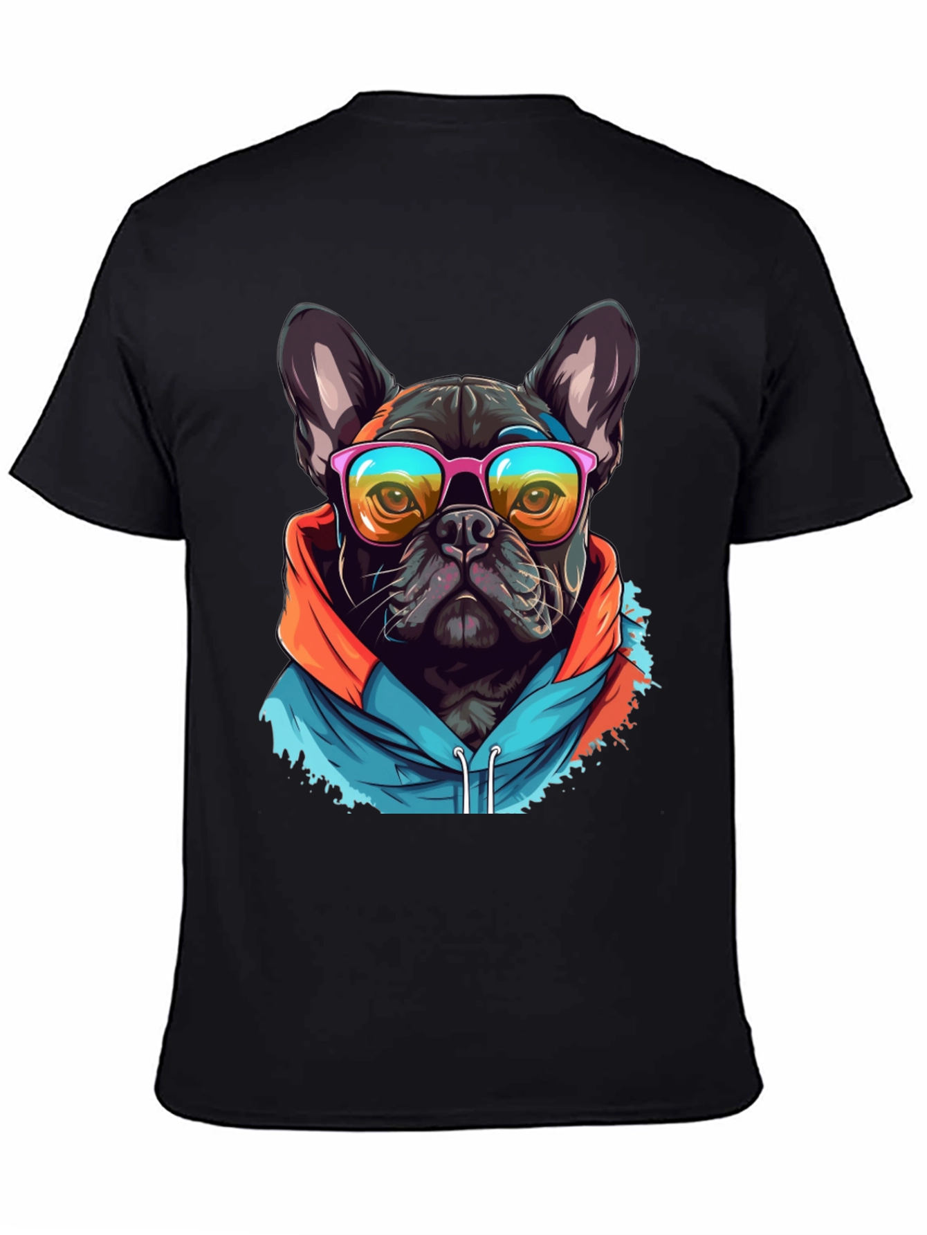 Cool Dog Tee: French Bulldog in Hoodie & Shades