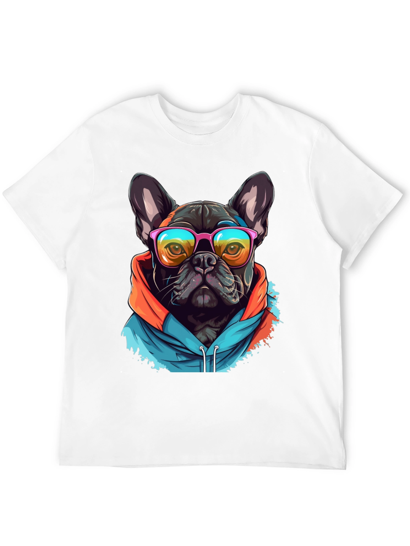 Cool Dog Tee: French Bulldog in Hoodie & Shades