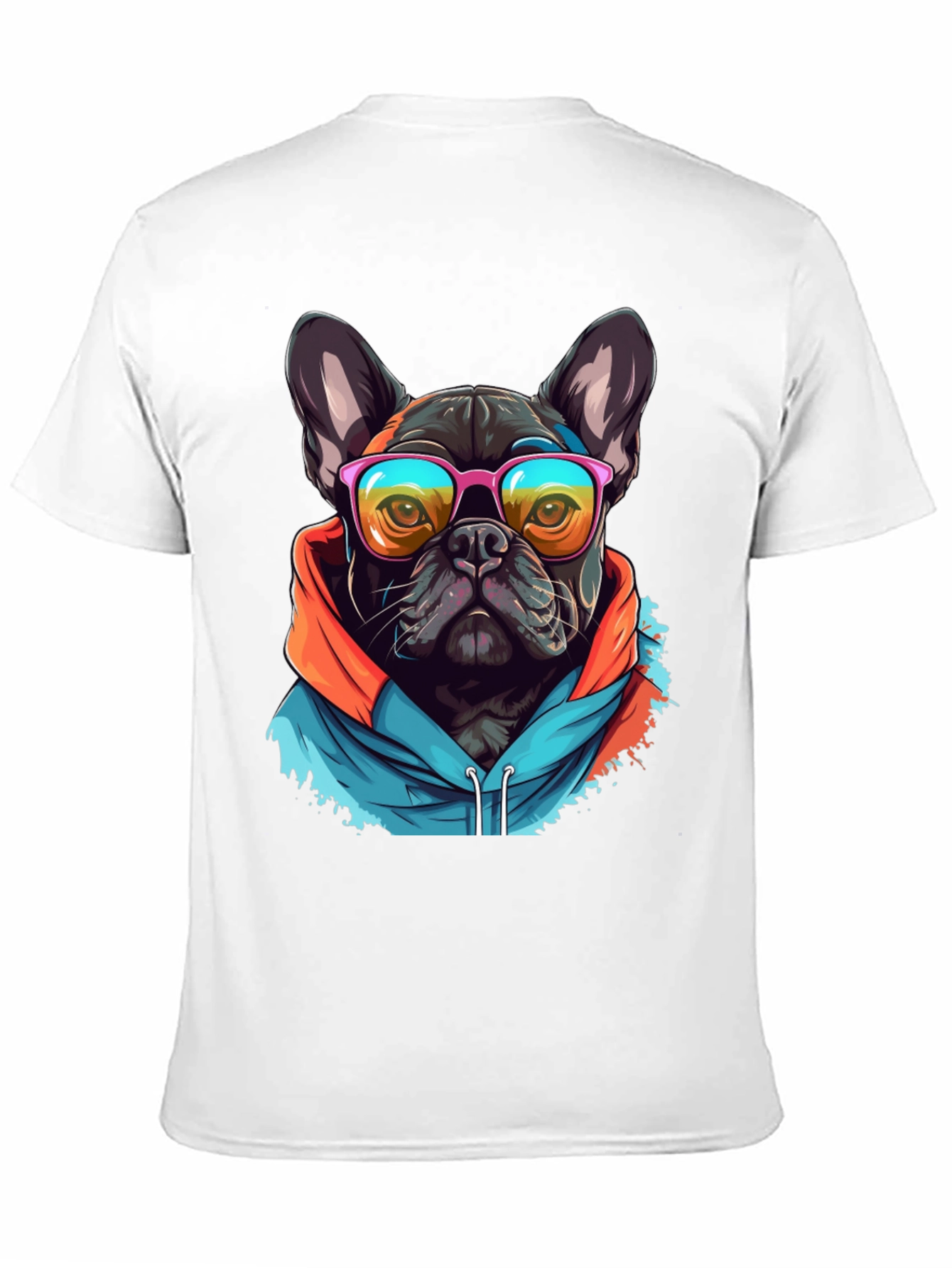 Cool Dog Tee: French Bulldog in Hoodie & Shades