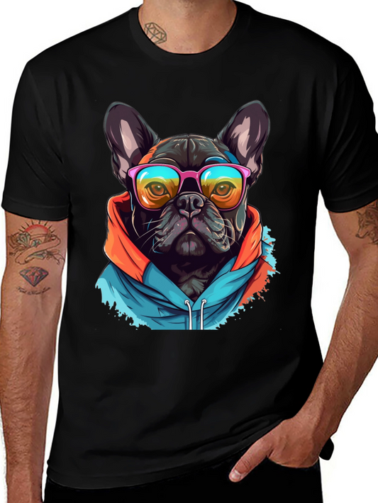 Cool Dog Tee: French Bulldog in Hoodie & Shades