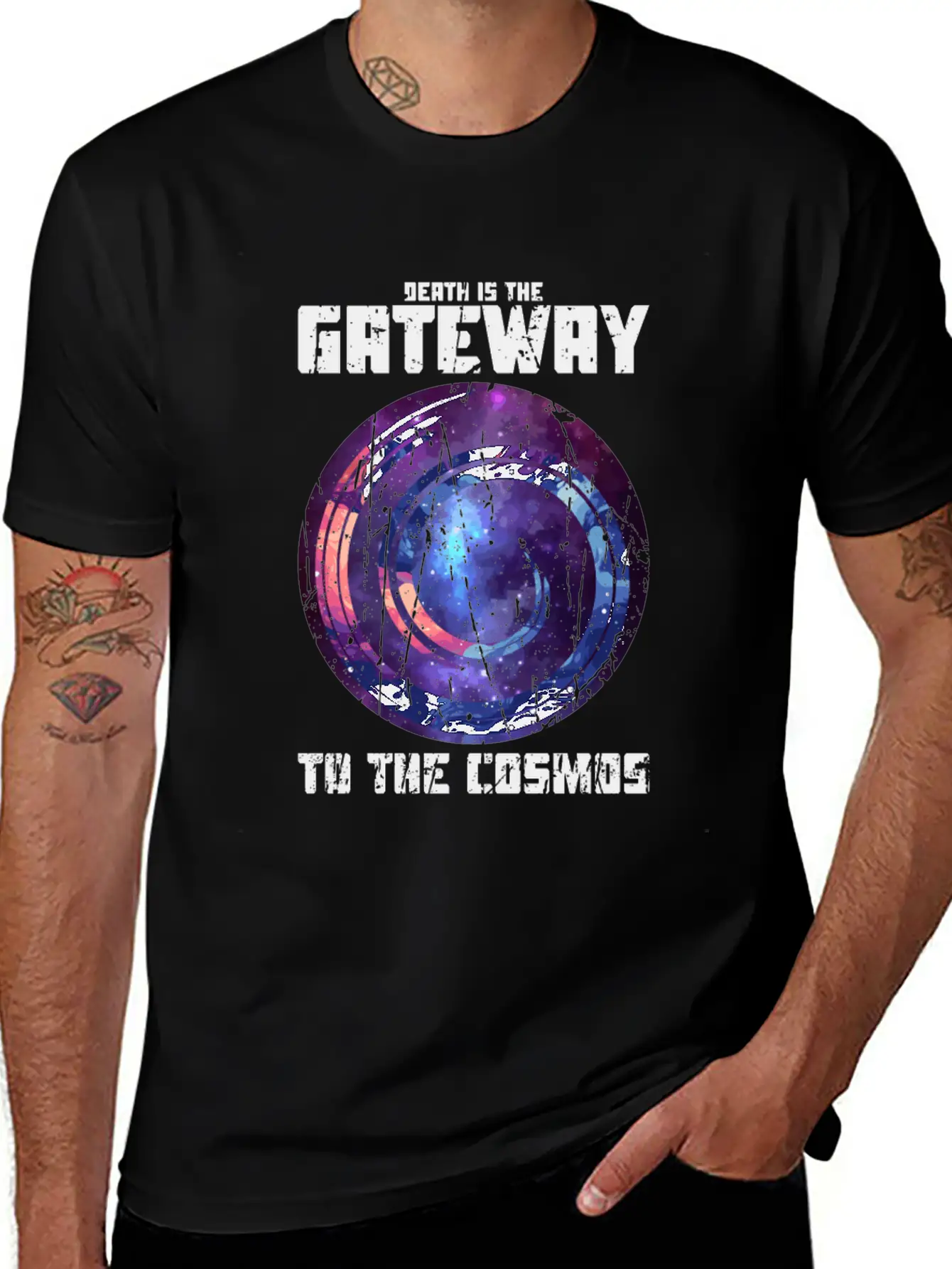 Death Is The Gateway To The Cosmos - Halloween Comfortable Minimalist Graphic Tee – Summer Style Essential