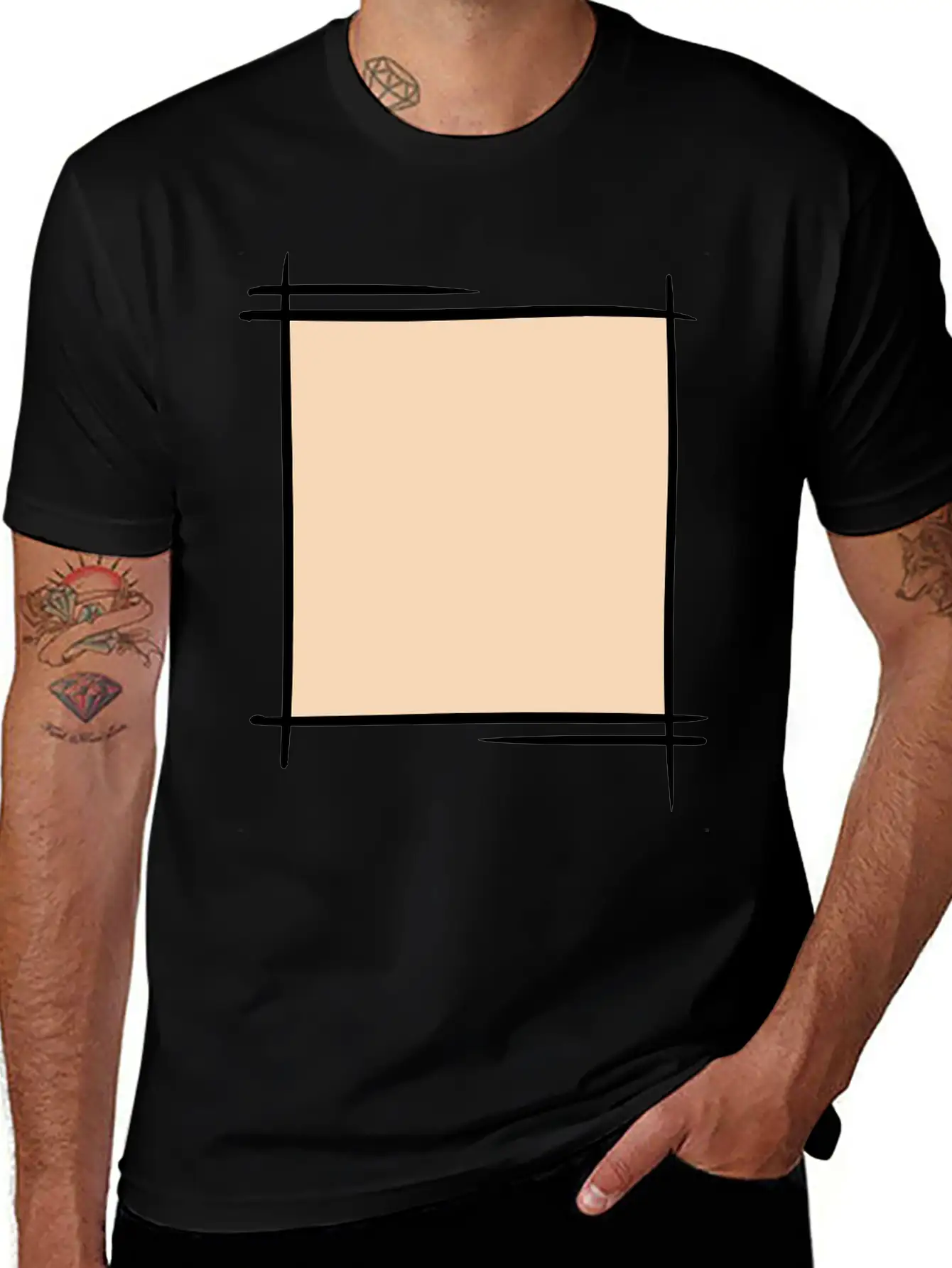 Decorative Photo Frame Template For Your Memories Unisex Short Sleeve Soft Cotton T-Shirt – Casual Everyday Wear