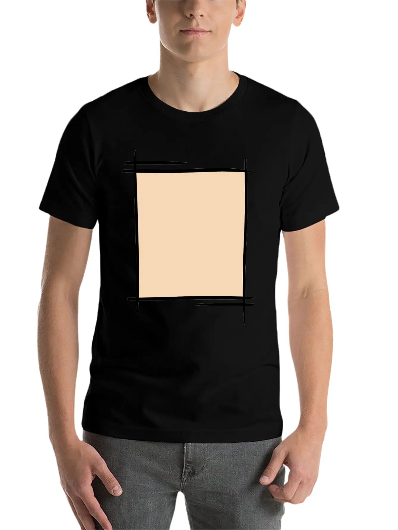 Decorative Photo Frame Template For Your Memories Unisex Short Sleeve Soft Cotton T-Shirt – Casual Everyday Wear
