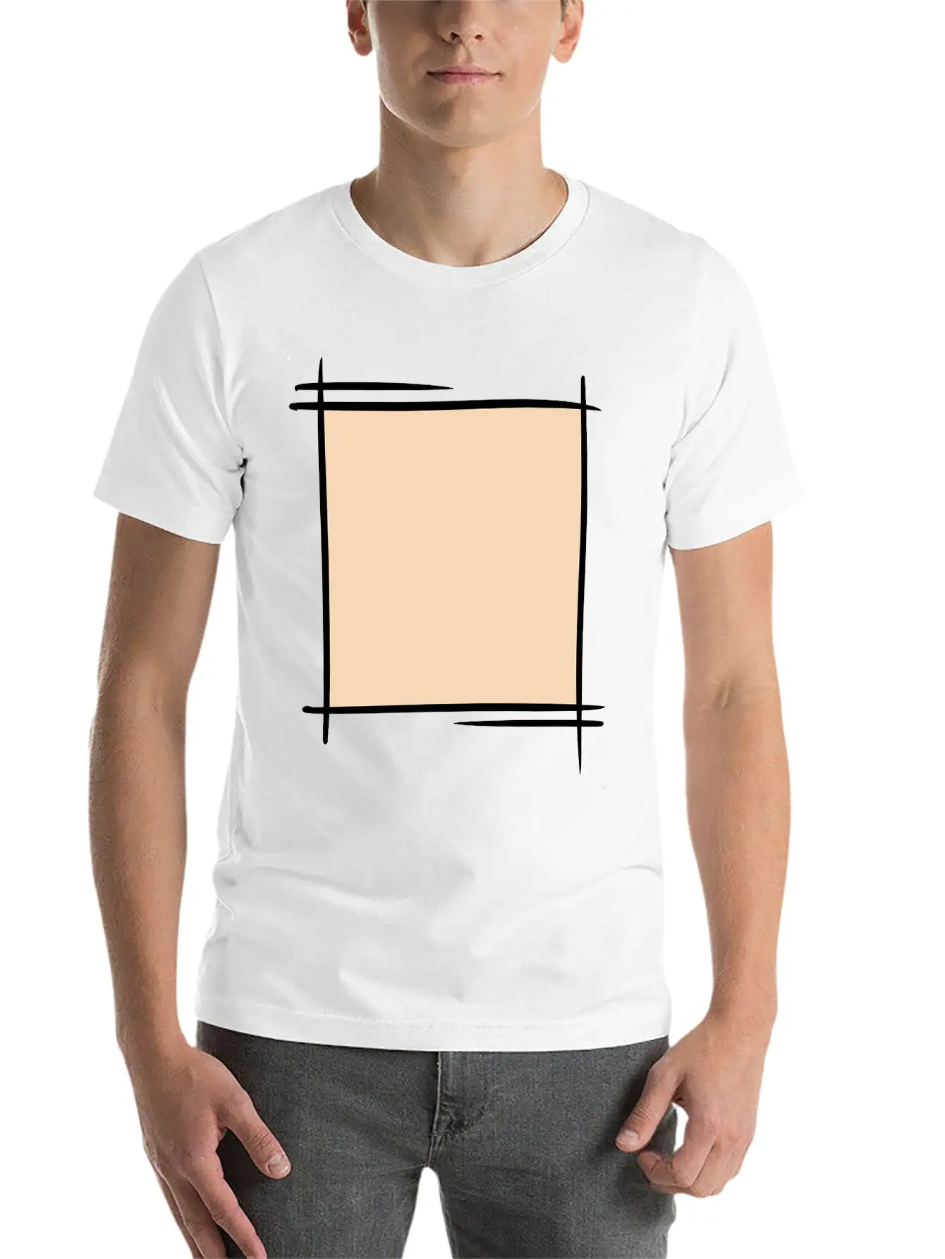 Decorative Photo Frame Template For Your Memories Unisex Short Sleeve Soft Cotton T-Shirt – Casual Everyday Wear