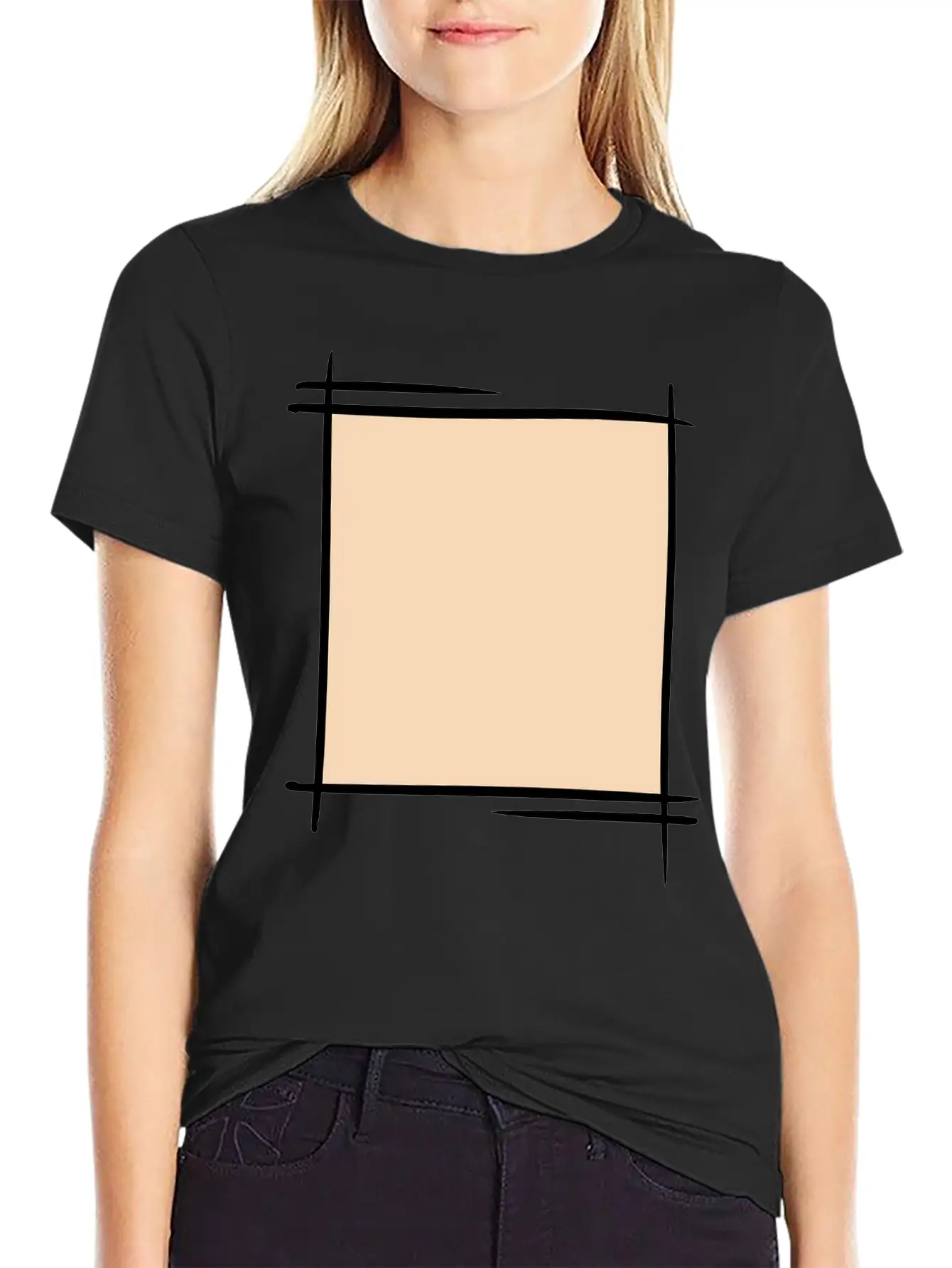 Decorative Photo Frame Template For Your Memories Unisex Short Sleeve Soft Cotton T-Shirt – Casual Everyday Wear