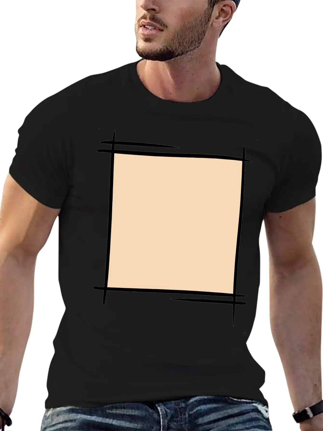 Decorative Photo Frame Template For Your Memories Unisex Short Sleeve Soft Cotton T-Shirt – Casual Everyday Wear