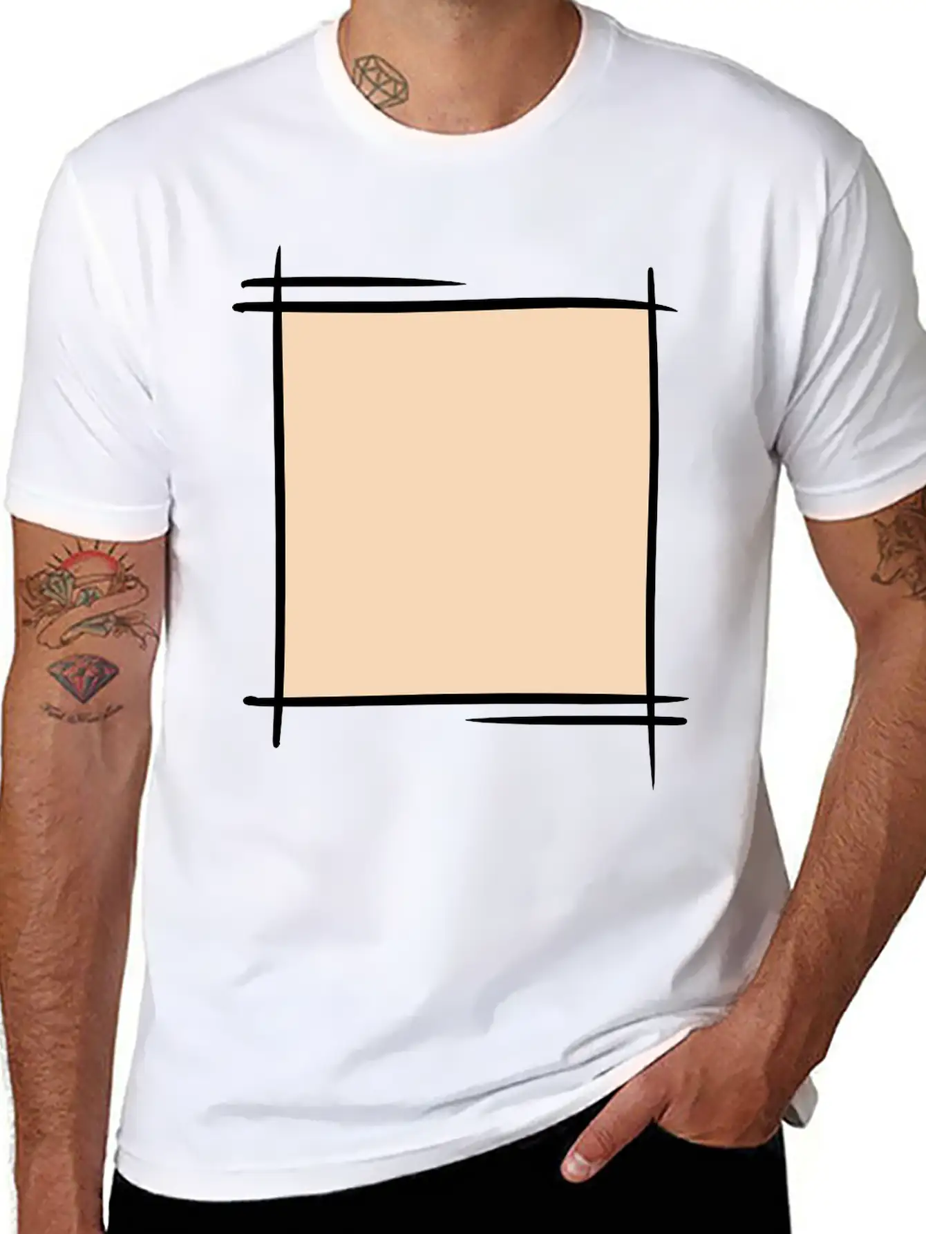 Decorative Photo Frame Template For Your Memories Unisex Short Sleeve Soft Cotton T-Shirt – Casual Everyday Wear