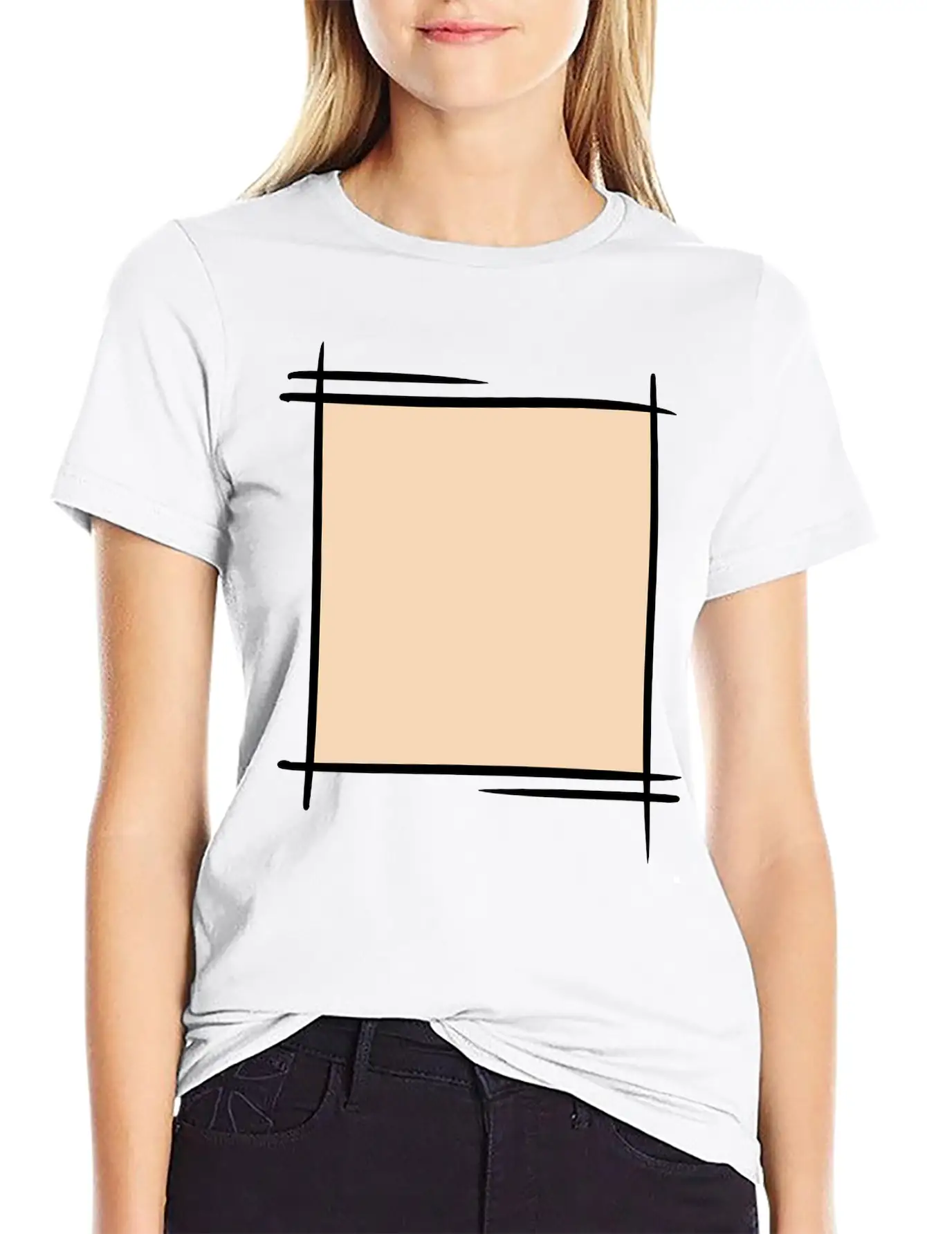 Decorative Photo Frame Template For Your Memories Unisex Short Sleeve Soft Cotton T-Shirt – Casual Everyday Wear