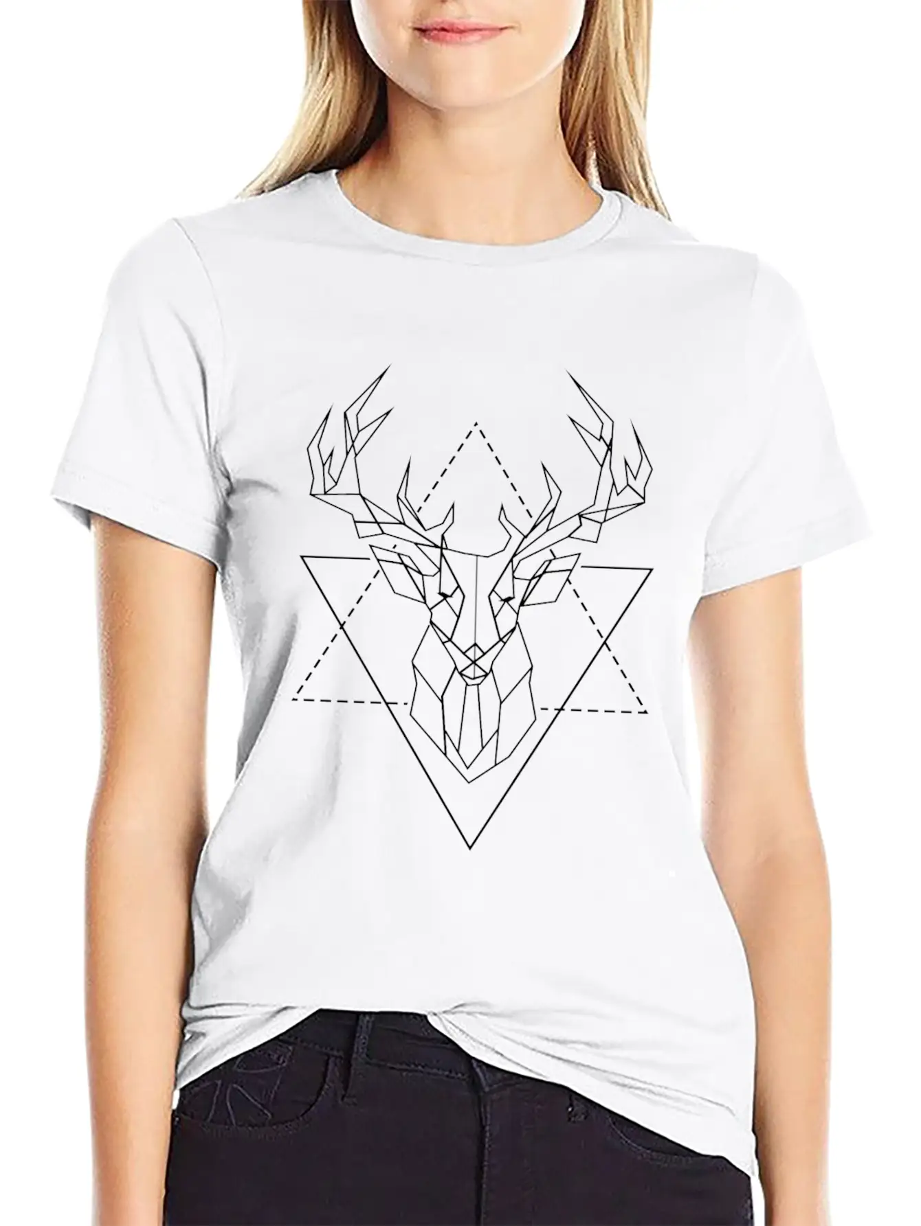 Deer Geometric 2 Stylish Everyday T-Shirt – Unisex Basic Cotton Tee