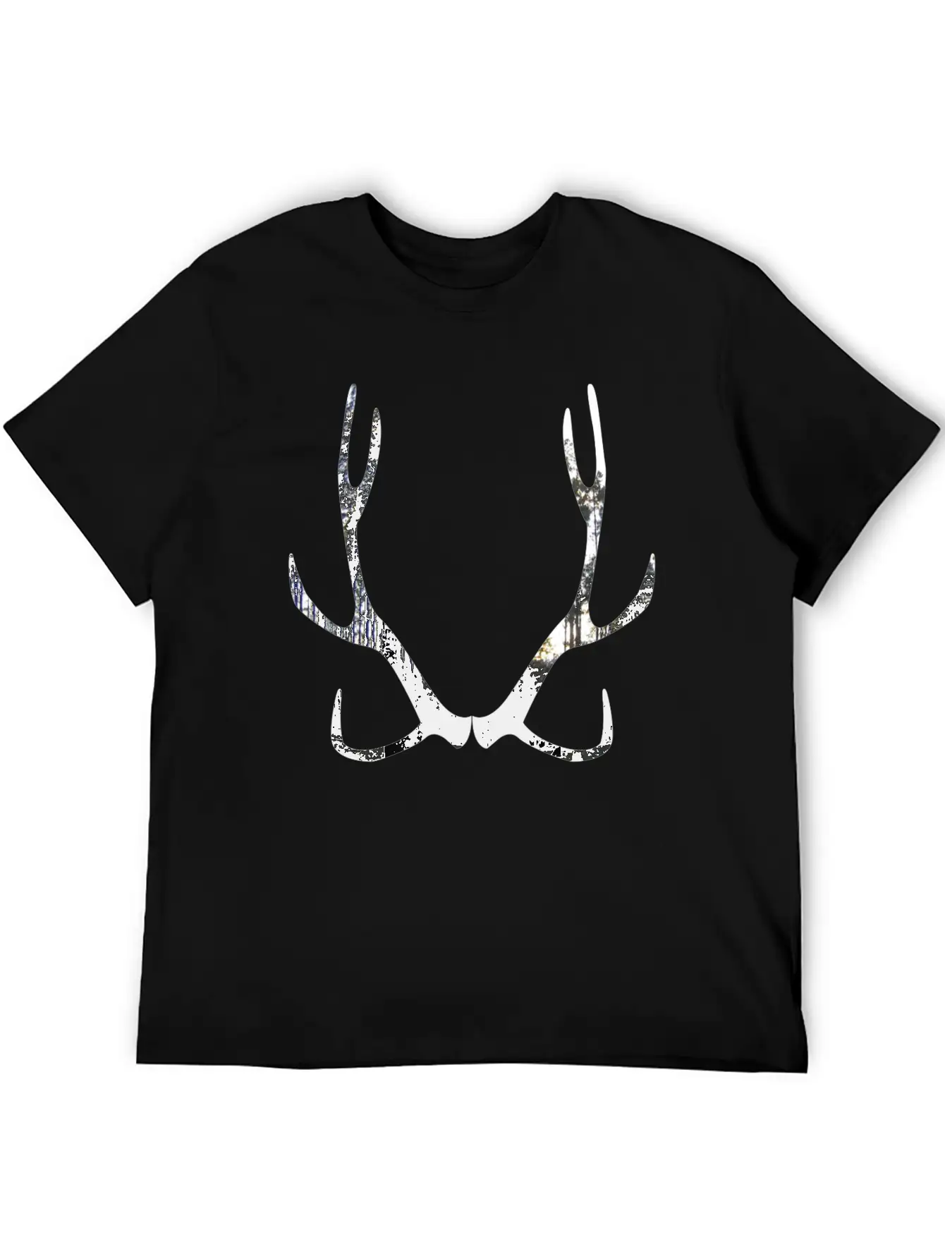 Deer Horns. Unisex Short Sleeve Soft Cotton T-Shirt – Casual Everyday Wear