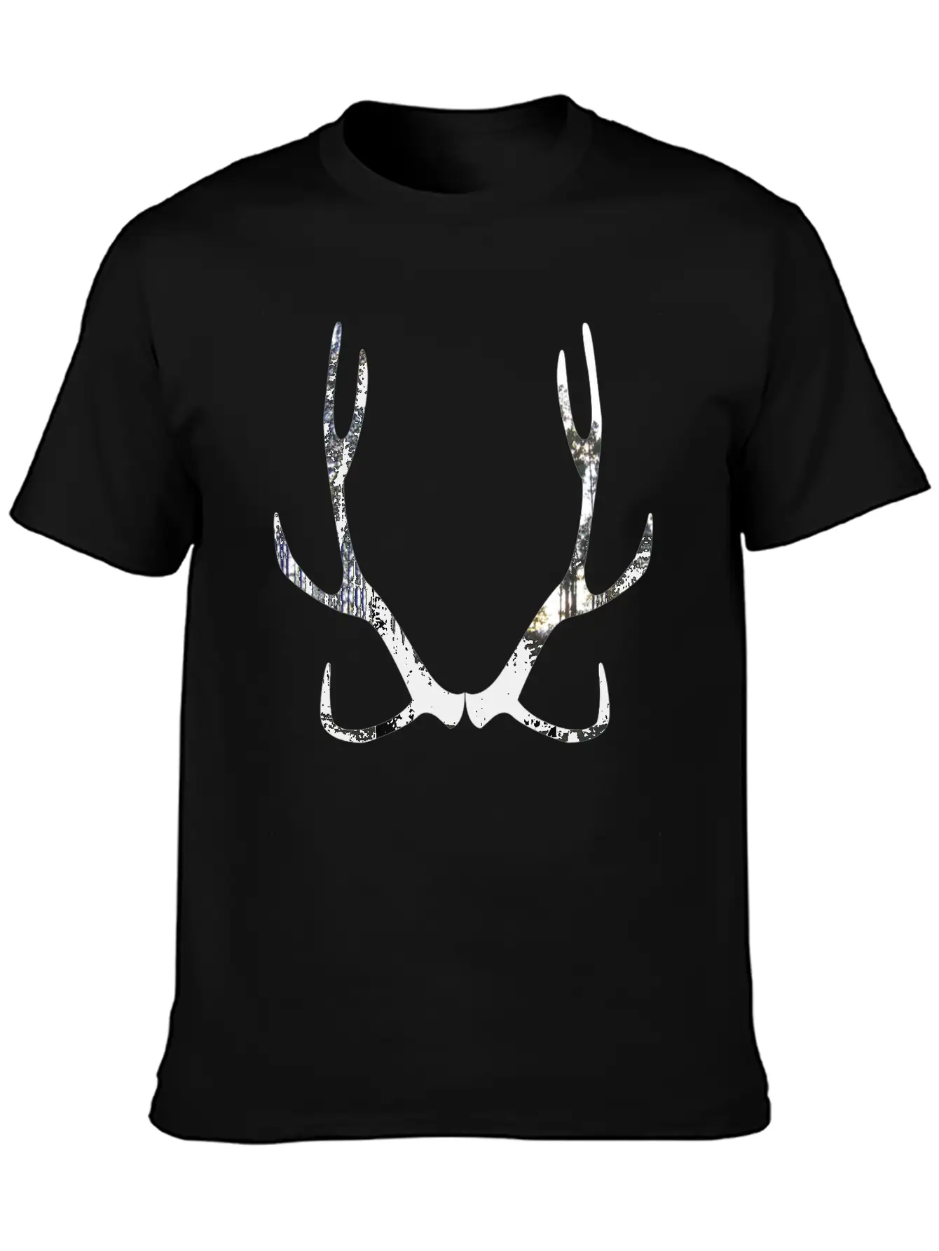 Deer Horns. Unisex Short Sleeve Soft Cotton T-Shirt – Casual Everyday Wear