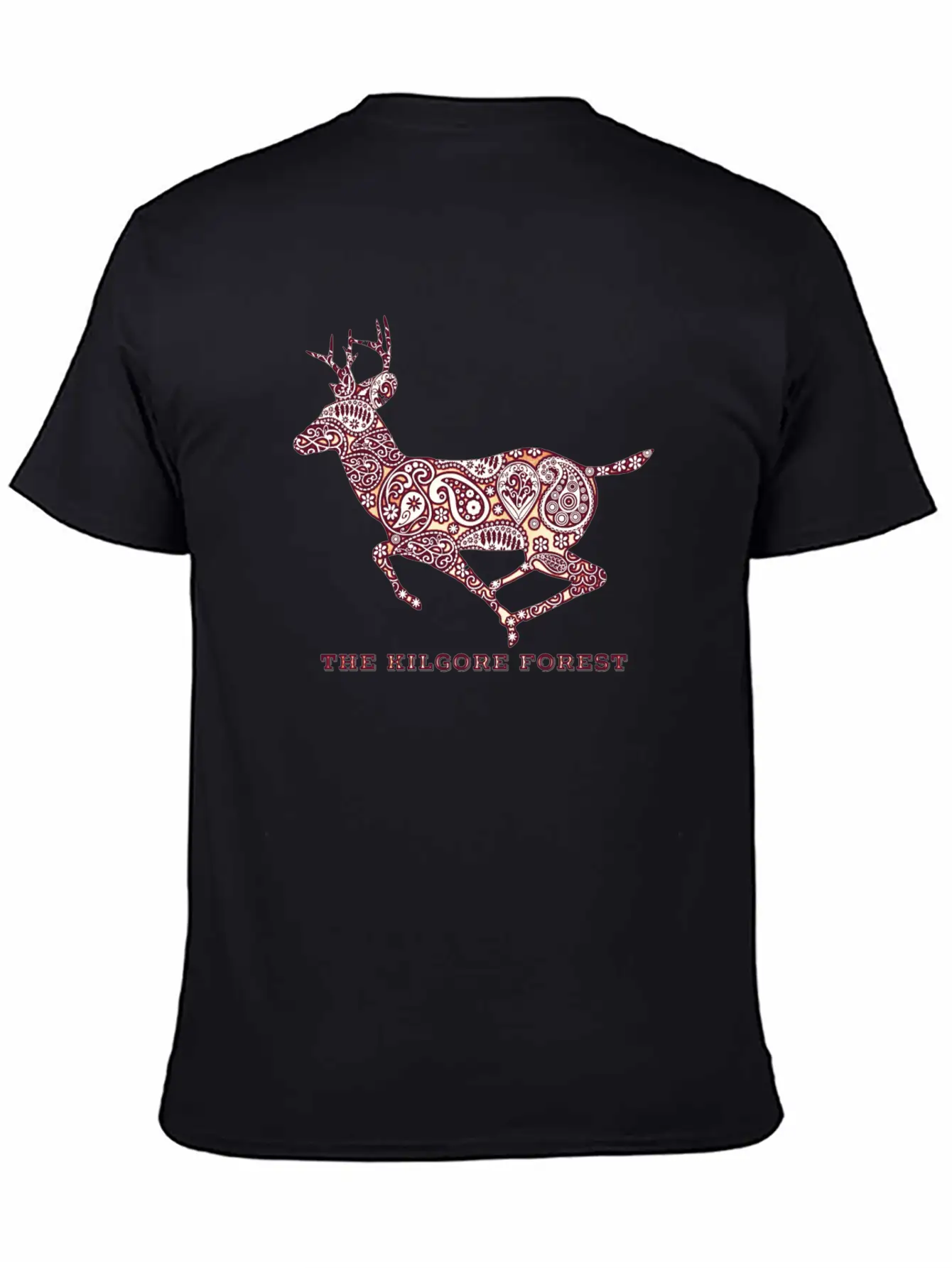 Deer - Maroon Timeless Short Sleeve Tee – Comfy And Minimalist Design