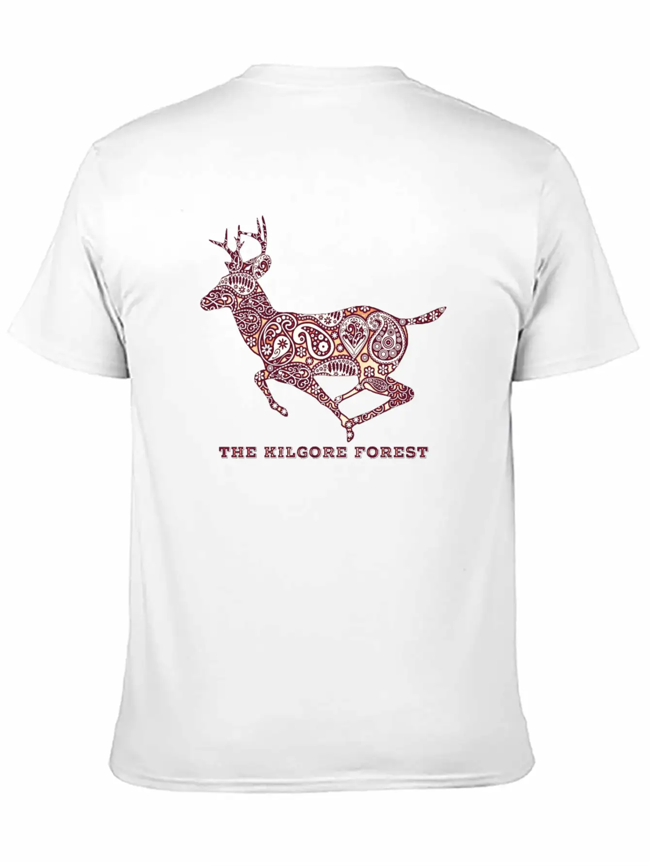 Deer - Maroon Timeless Short Sleeve Tee – Comfy And Minimalist Design