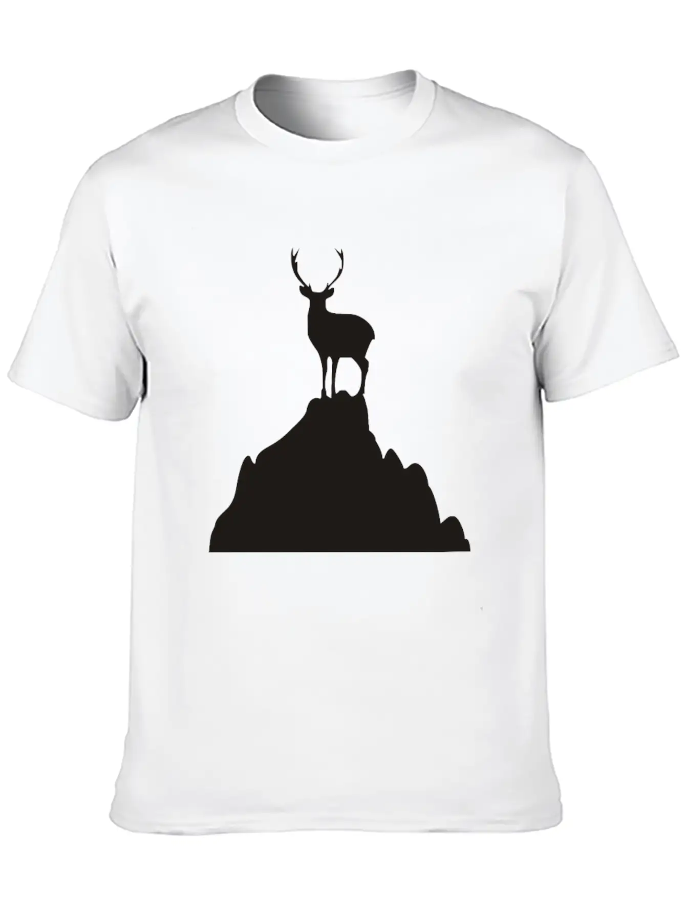 Deer On A Mountain Basic Graphic T-Shirt – Daily Comfort In Soft Cotton