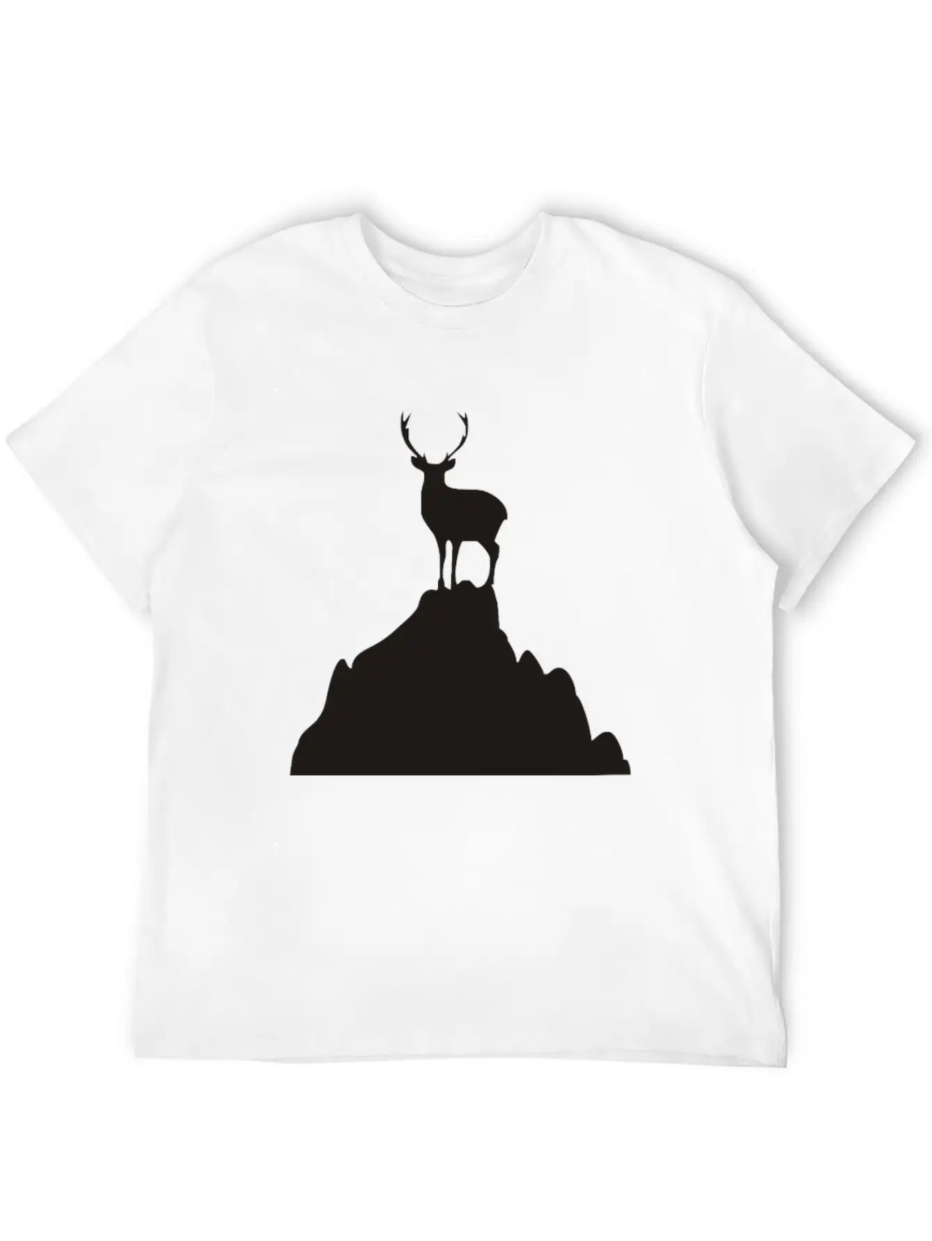 Deer On A Mountain Basic Graphic T-Shirt – Daily Comfort In Soft Cotton