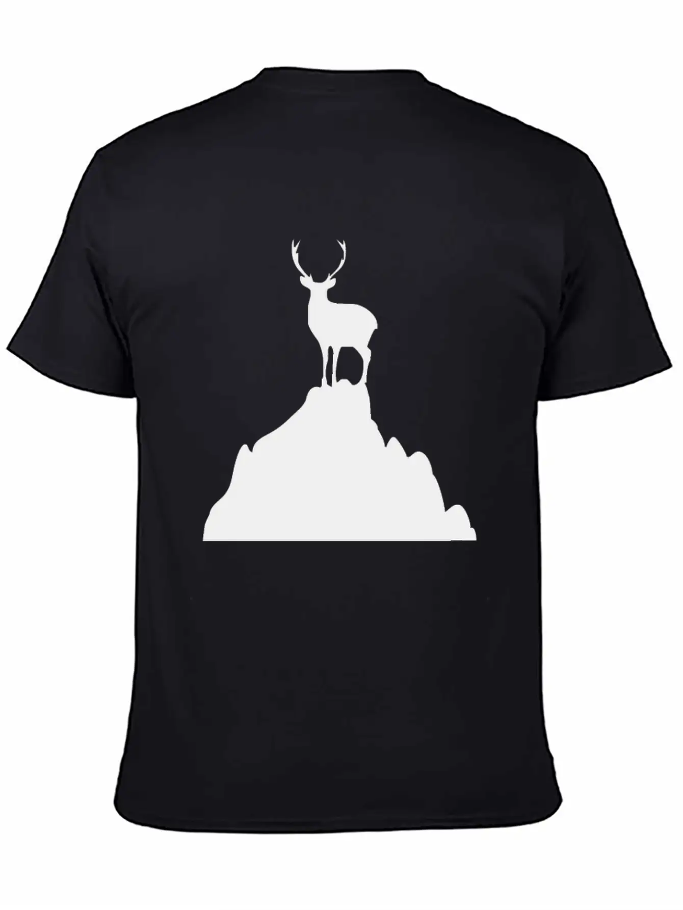 Deer On A Mountain Basic Graphic T-Shirt – Daily Comfort In Soft Cotton