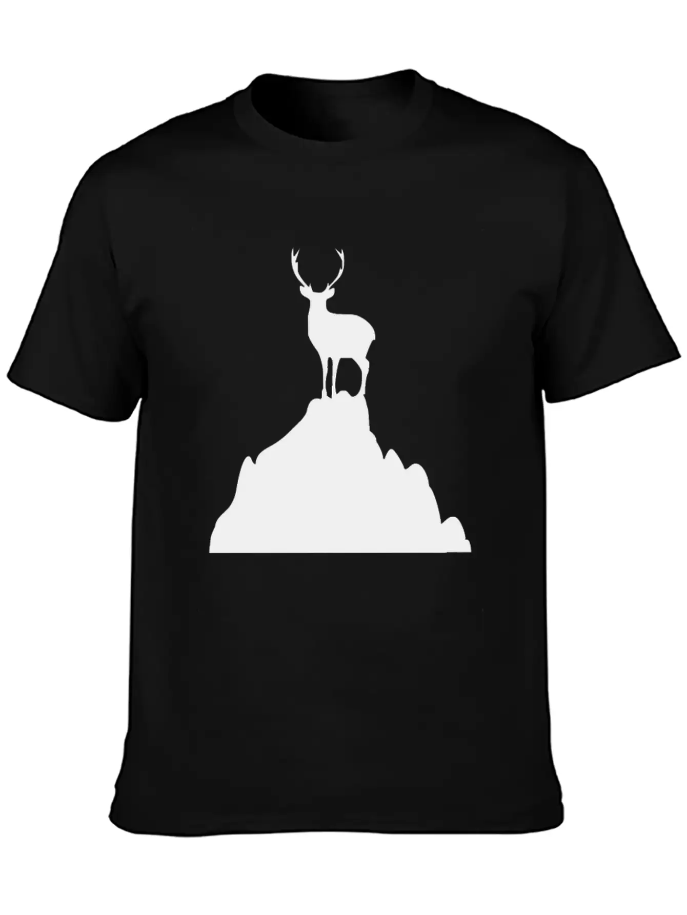 Deer On A Mountain Basic Graphic T-Shirt – Daily Comfort In Soft Cotton