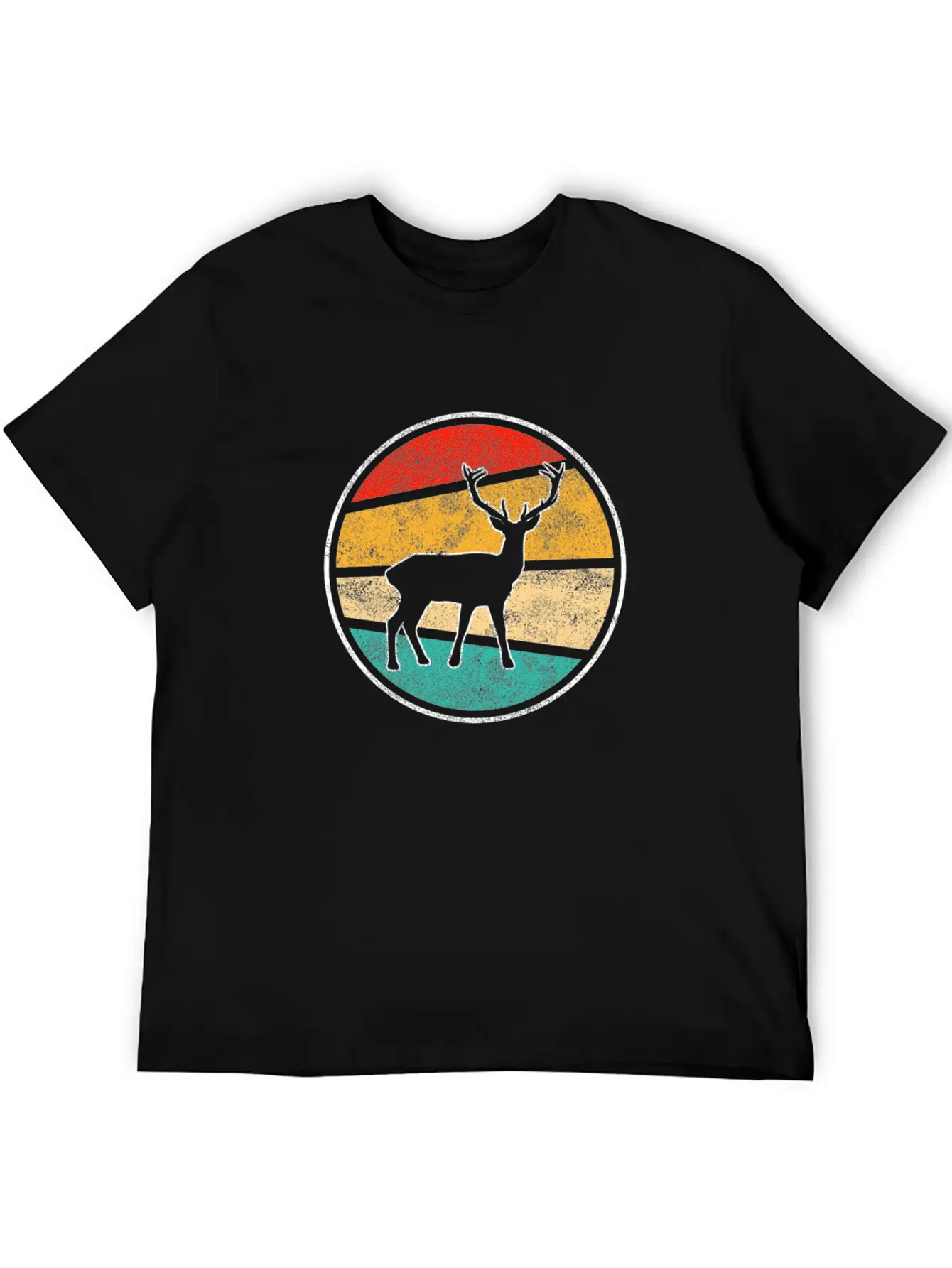 Deer Retro Unisex Short Sleeve Soft Cotton T-Shirt – Casual Everyday Wear