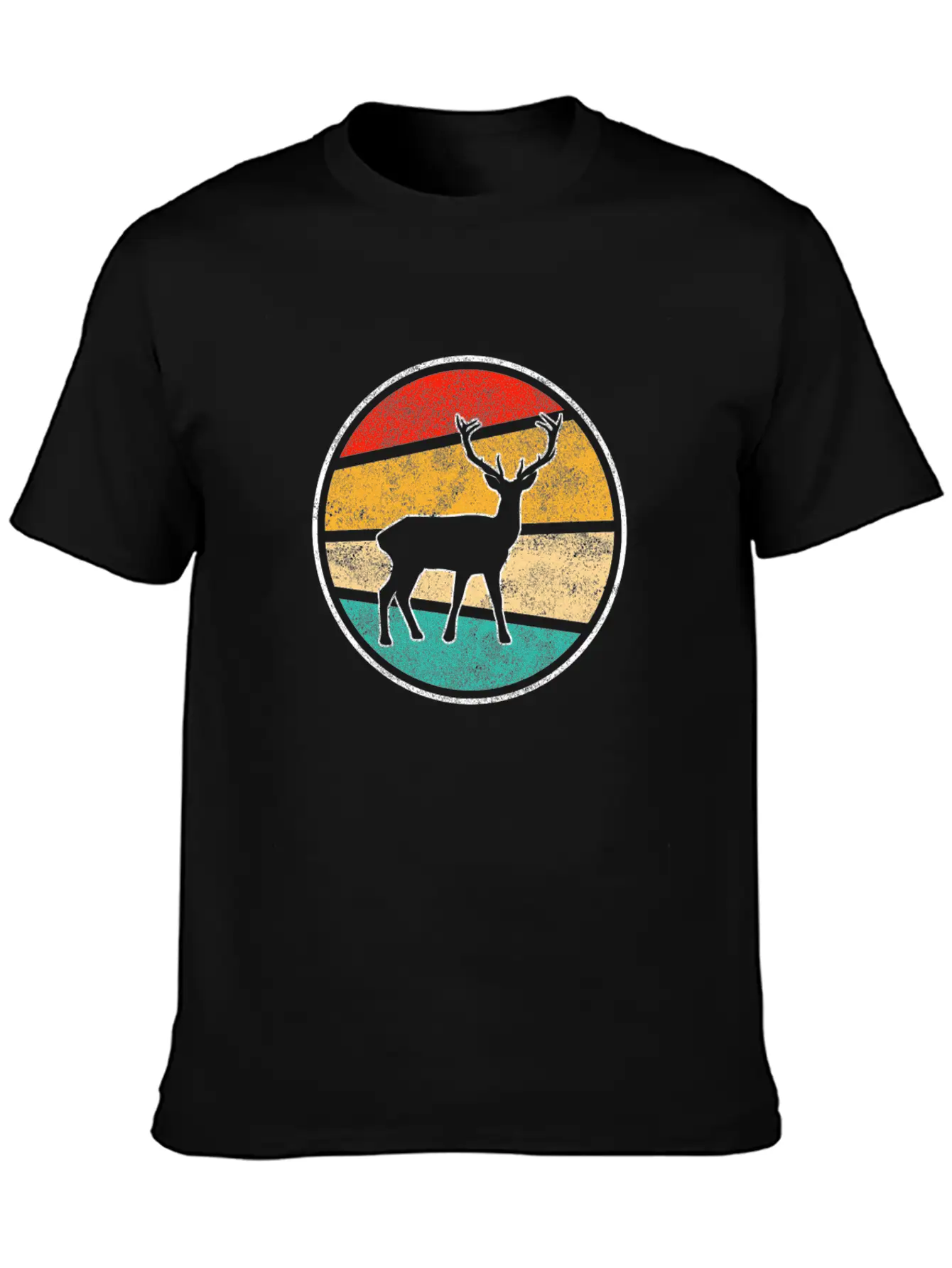 Deer Retro Unisex Short Sleeve Soft Cotton T-Shirt – Casual Everyday Wear
