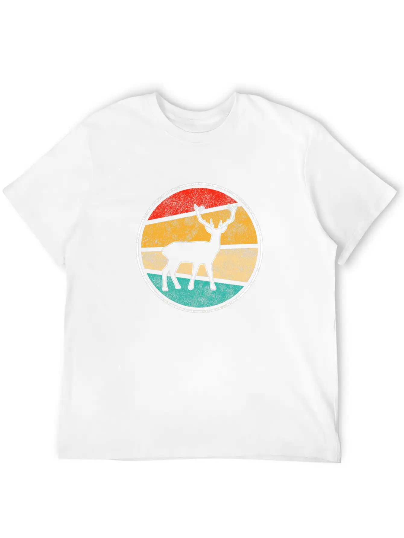 Deer Retro Unisex Short Sleeve Soft Cotton T-Shirt – Casual Everyday Wear
