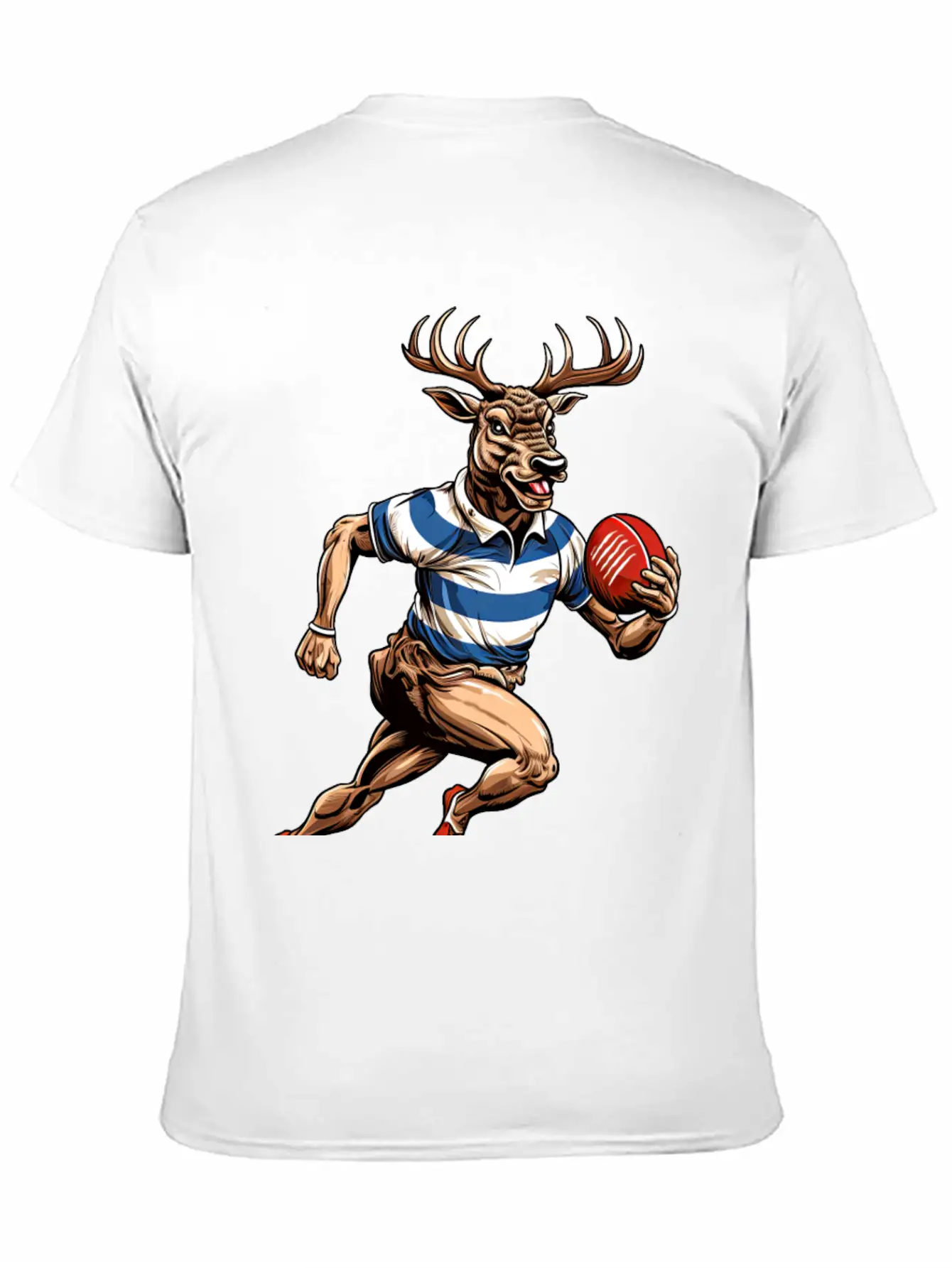 Deer Rugby Player Stylish Everyday T-Shirt – Unisex Basic Cotton Tee